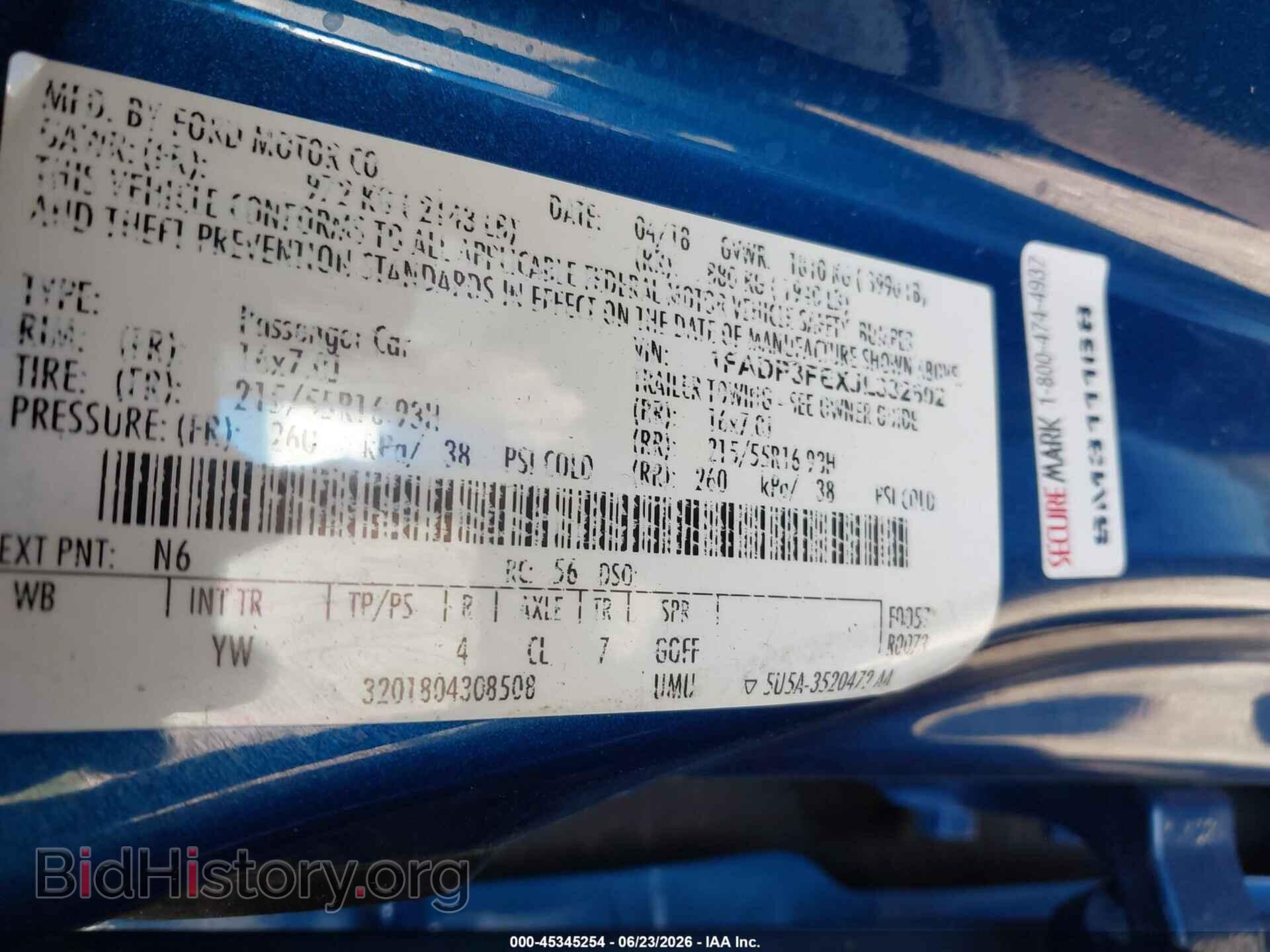 2018 FORD FOCUS - VIN: 1FADP3FEXJL332602 - Фото 9