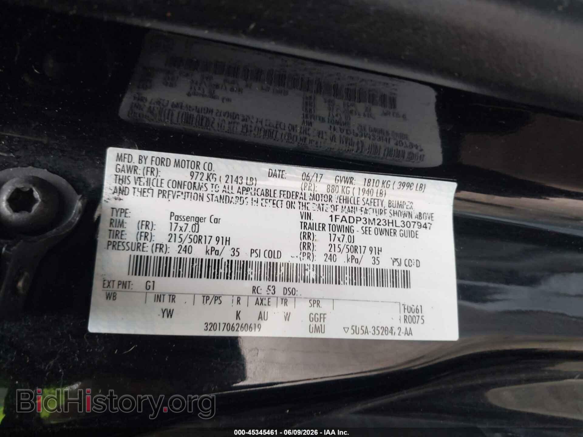 2017 FORD FOCUS - VIN: 1FADP3M23HL307947 - Фото 9