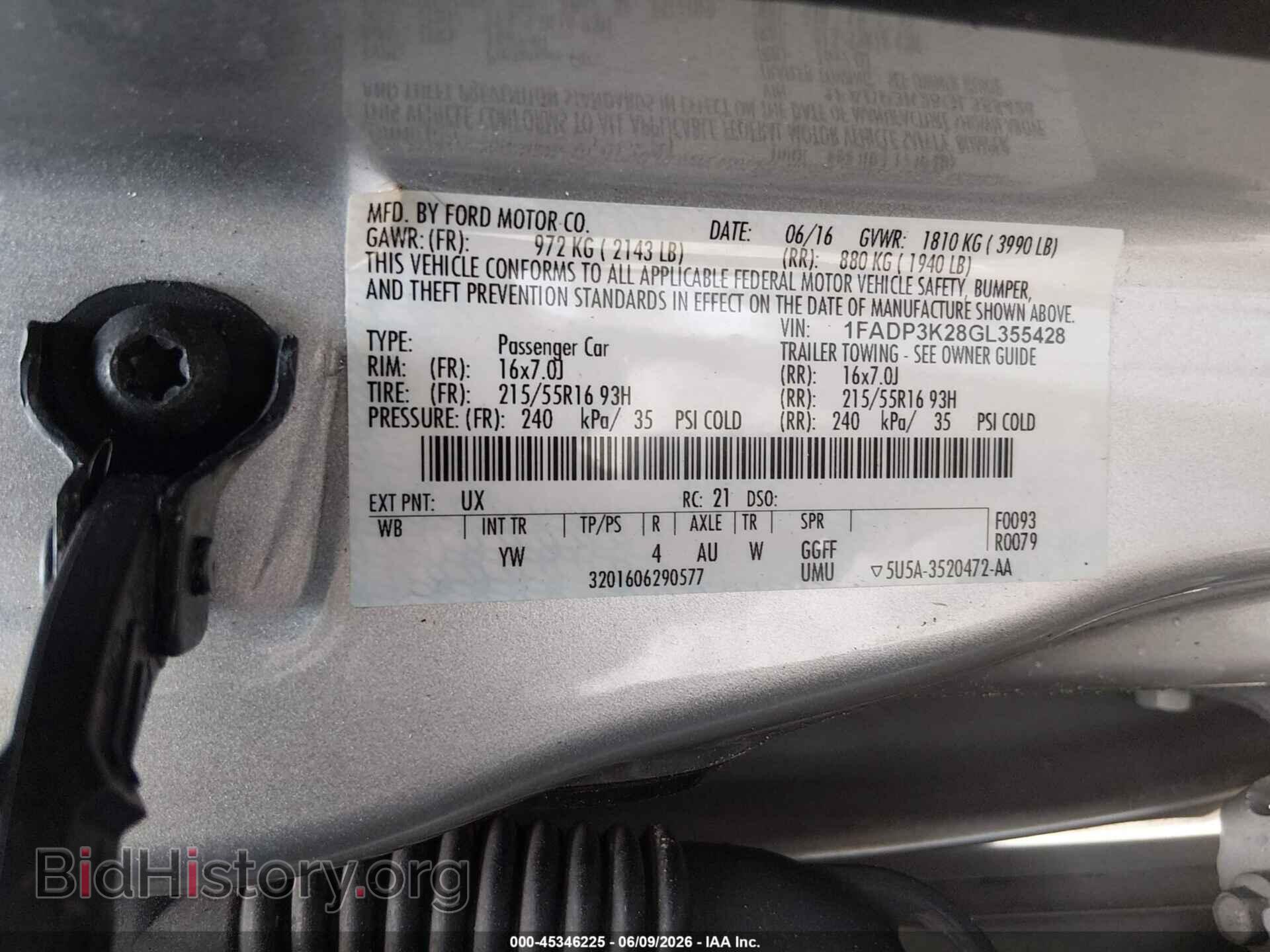 2016 FORD FOCUS - VIN: 1FADP3K28GL355428 - Фото 9