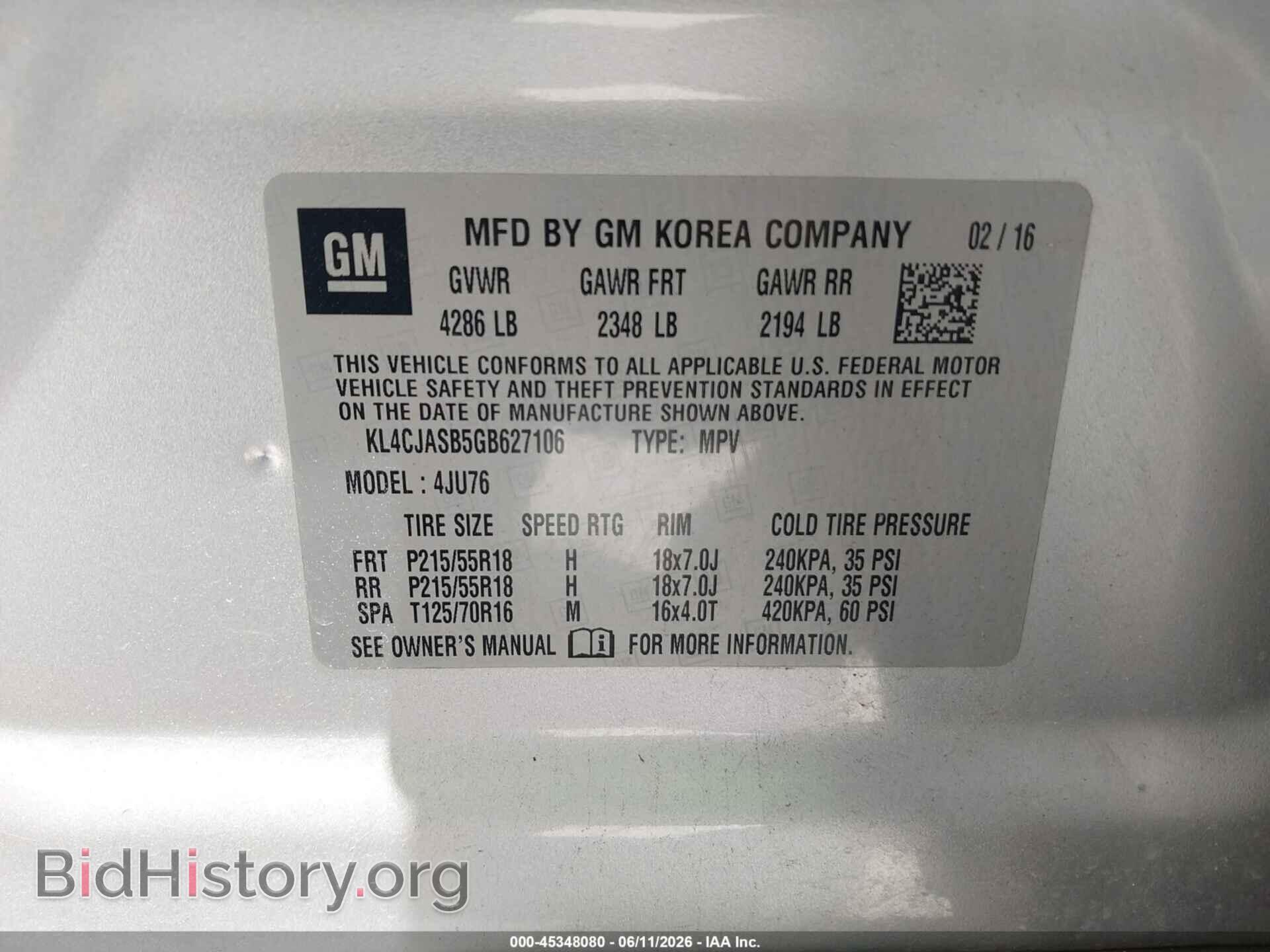 2016 BUICK ENCORE - VIN: KL4CJASB5GB627106 - Photo 9
