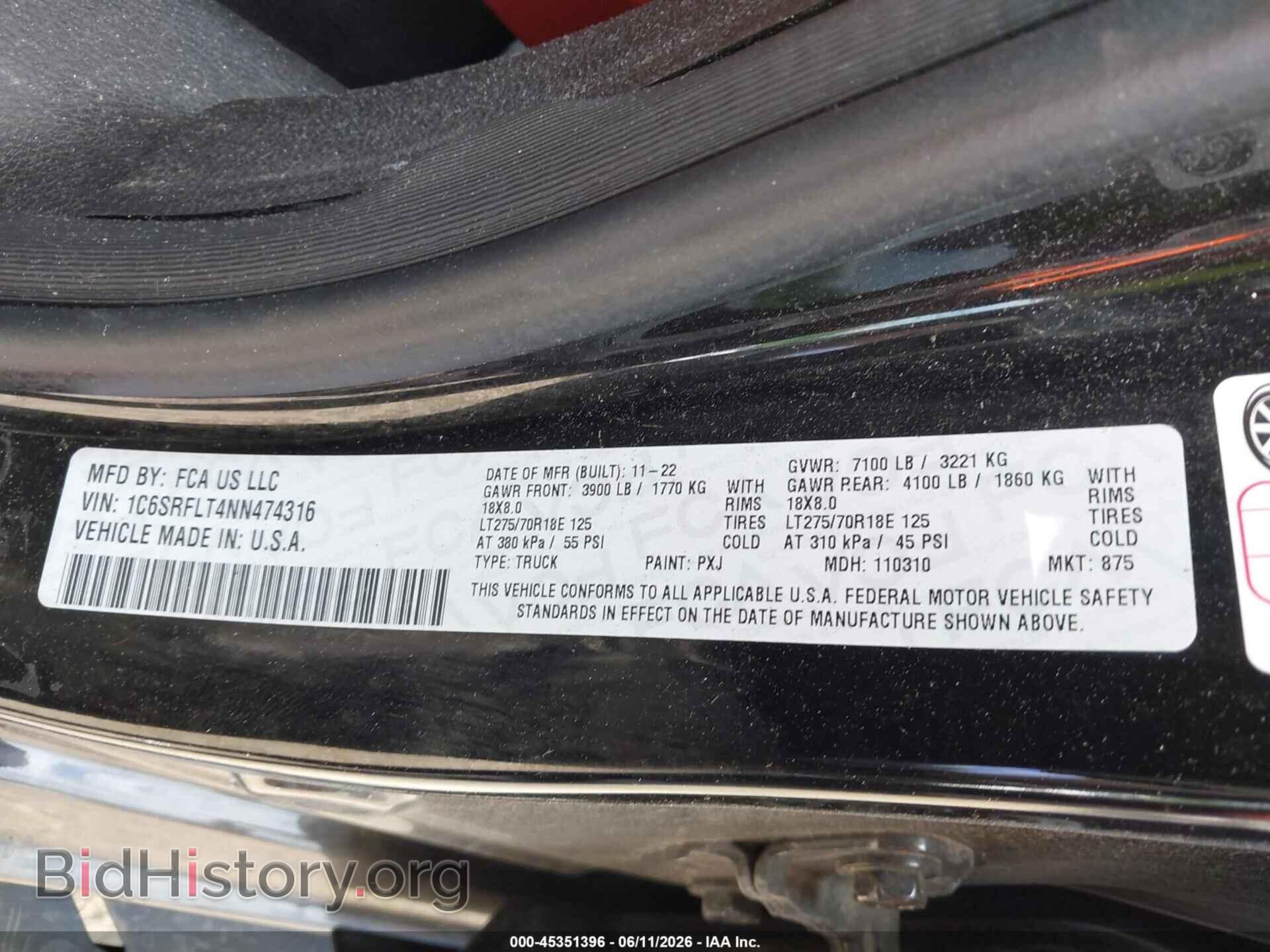 2022 RAM 1500 - VIN: 1C6SRFLT4NN474316 - Фото 9