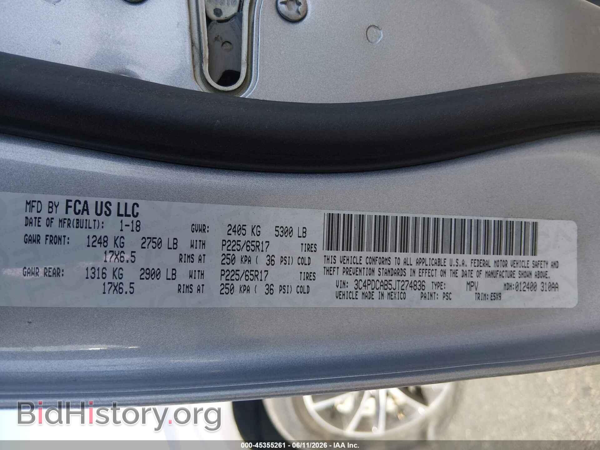 2018 DODGE JOURNEY - VIN: 3C4PDCAB5JT274836 - Photo 9