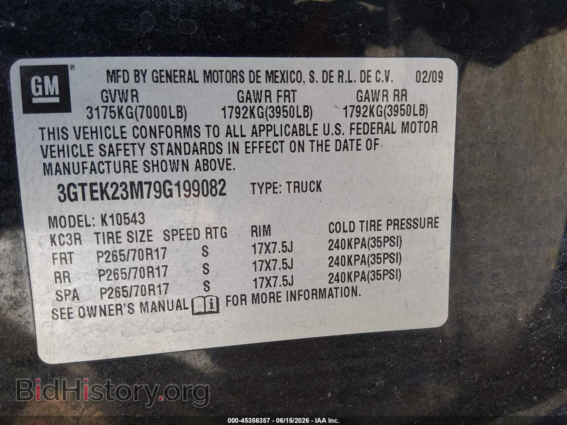 2009 GMC SIERRA 1500 - VIN: 3GTEK23M79G199082 - Фото 9