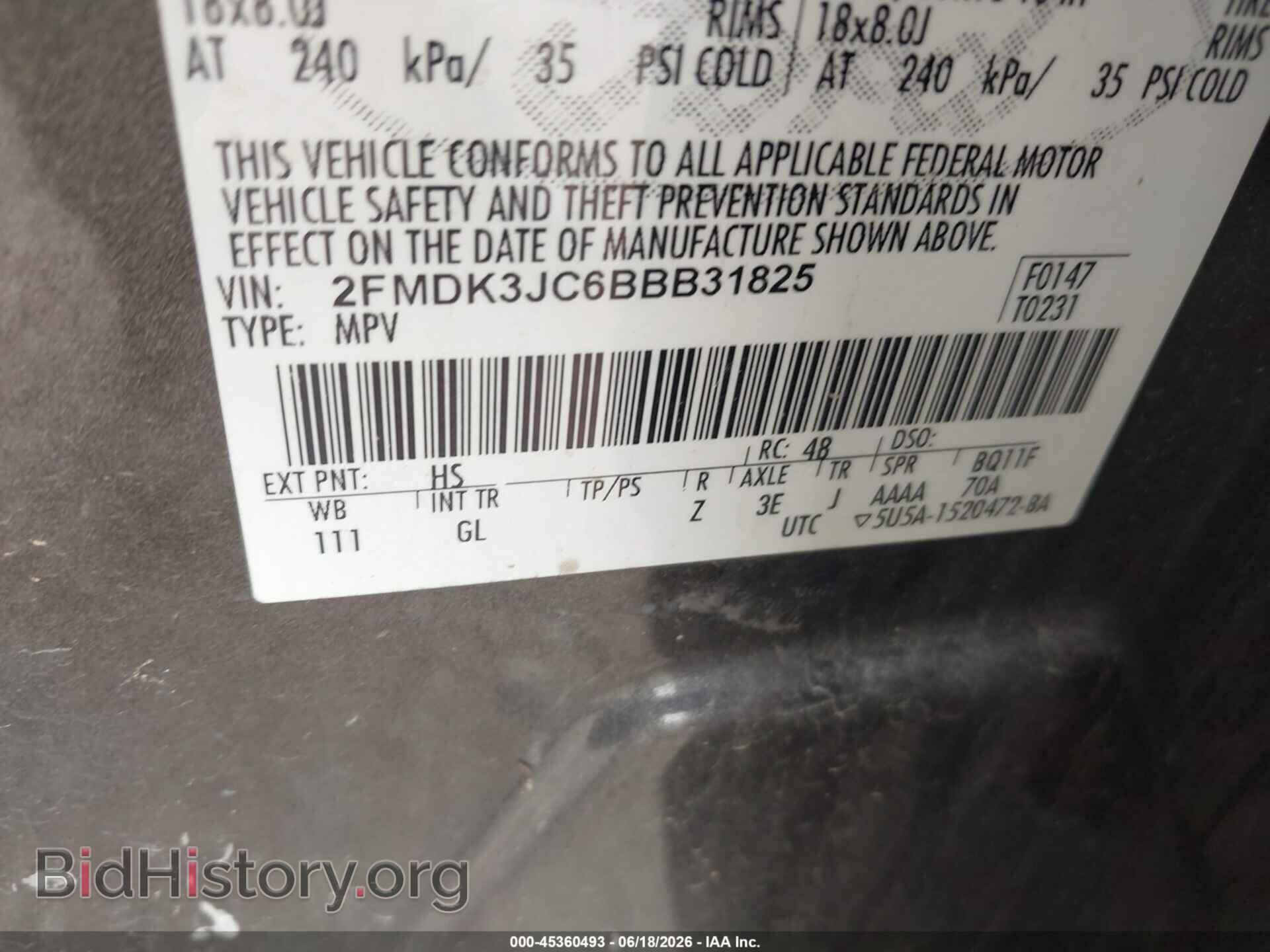 2011 FORD EDGE - VIN: 2FMDK3JC6BBB31825 - Photo 9