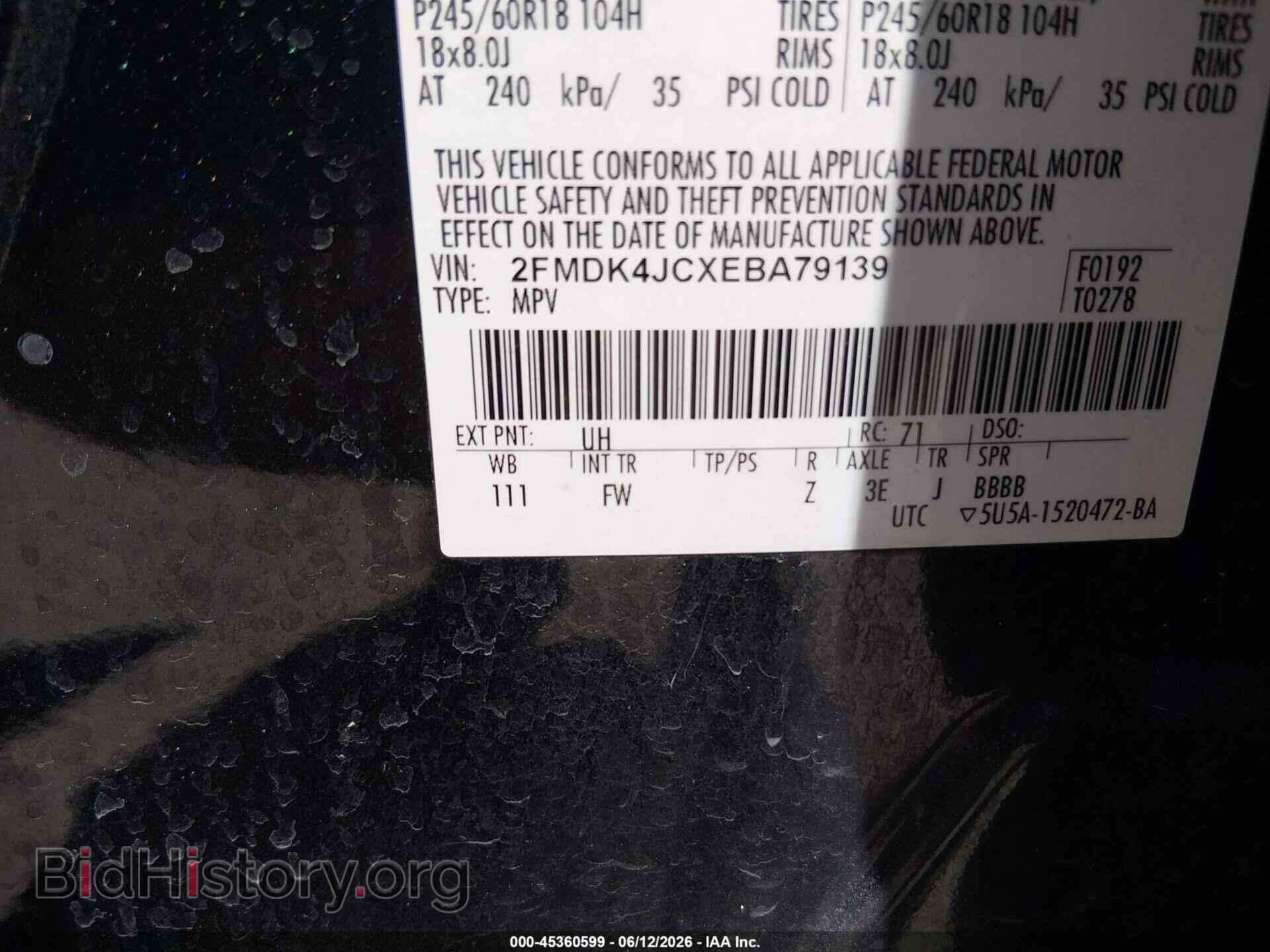 2014 FORD EDGE - VIN: 2FMDK4JCXEBA79139 - Photo 9