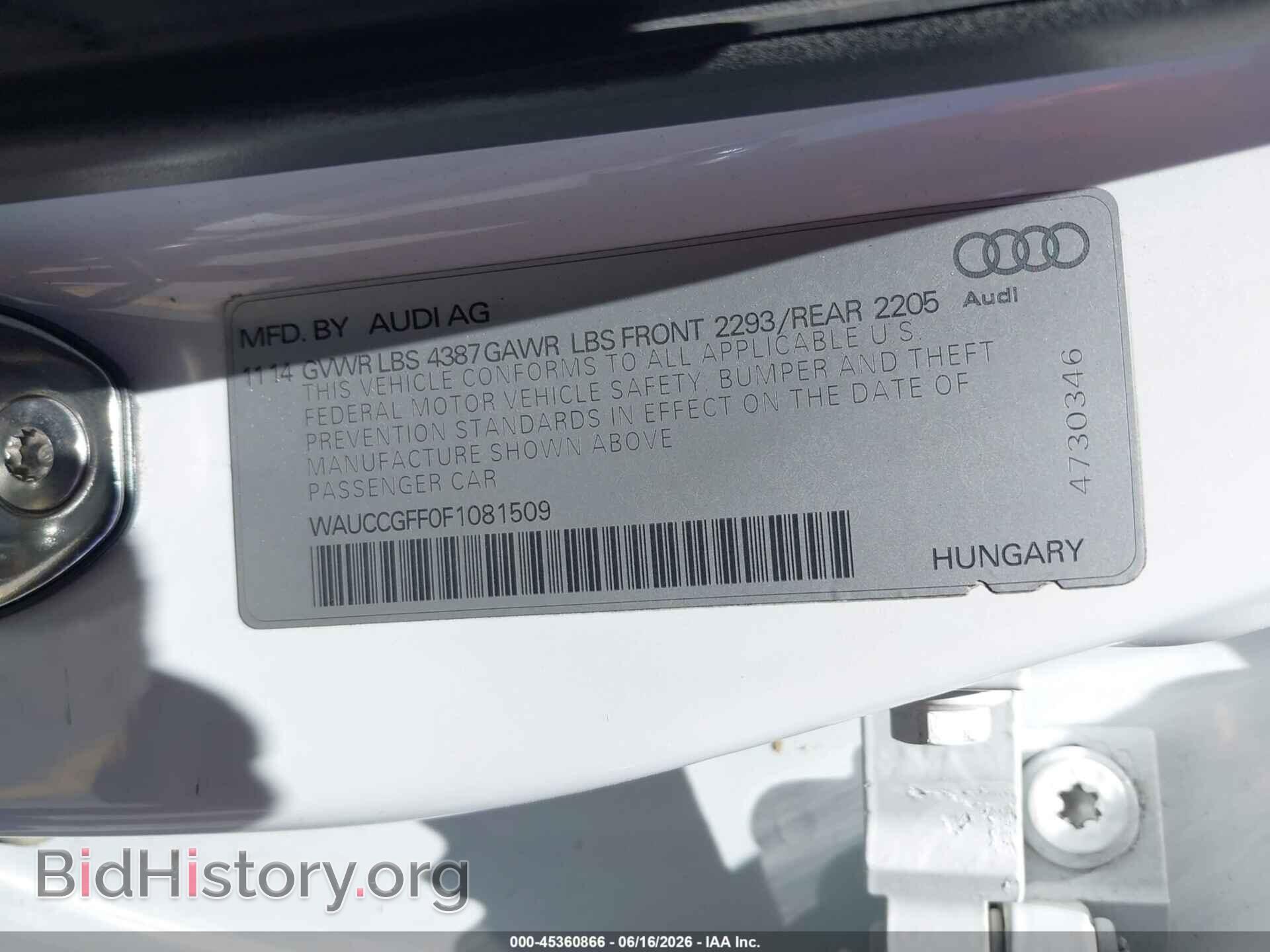 2015 AUDI A3 - VIN: WAUCCGFF0F1081509 - Photo 9