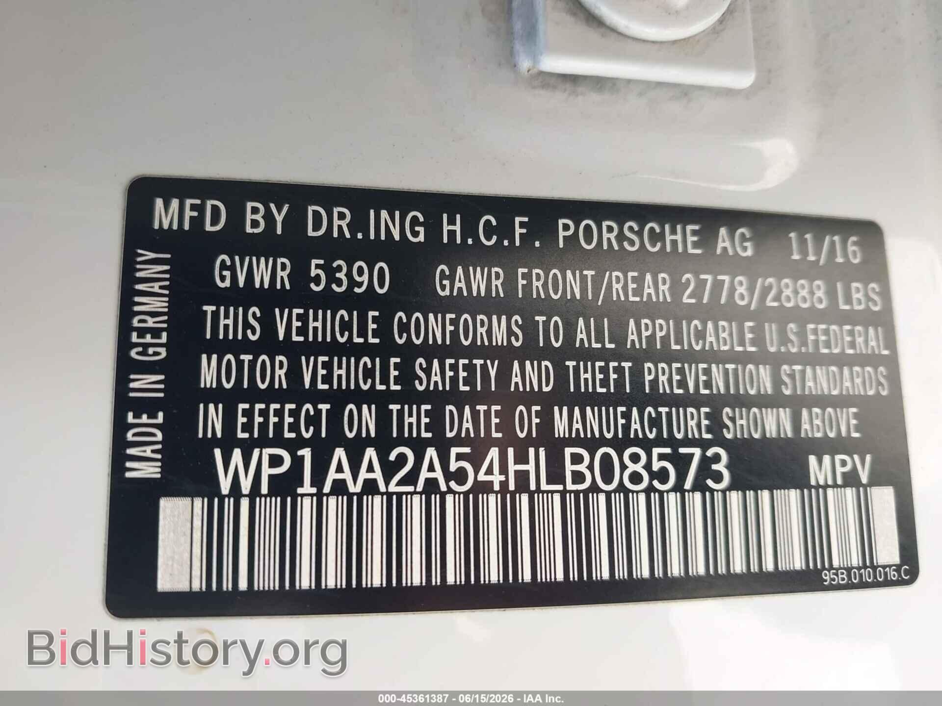2017 PORSCHE MACAN - VIN: WP1AA2A54HLB08573 - Photo 9
