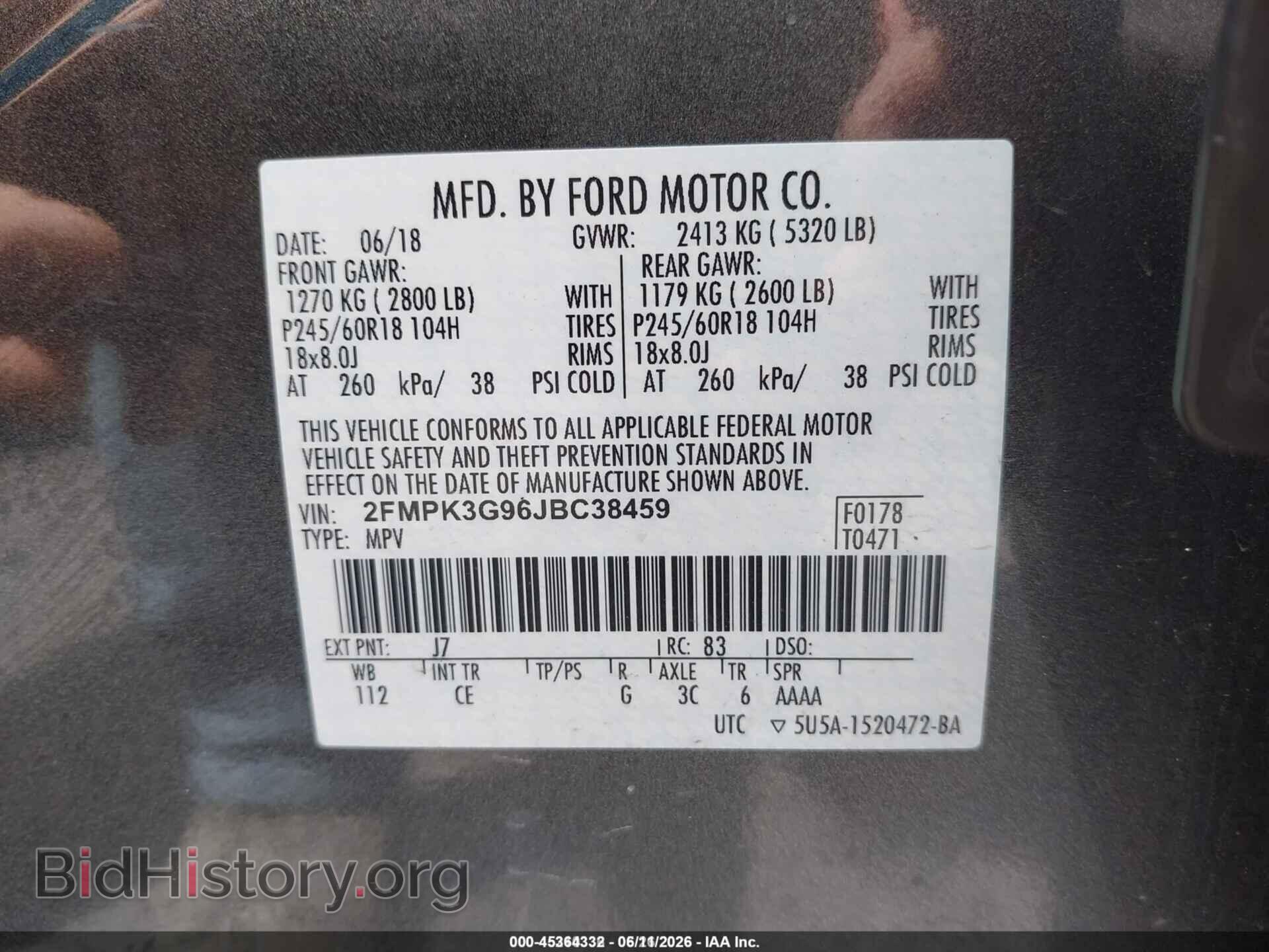 2018 FORD EDGE - VIN: 2FMPK3G96JBC38459 - Photo 9