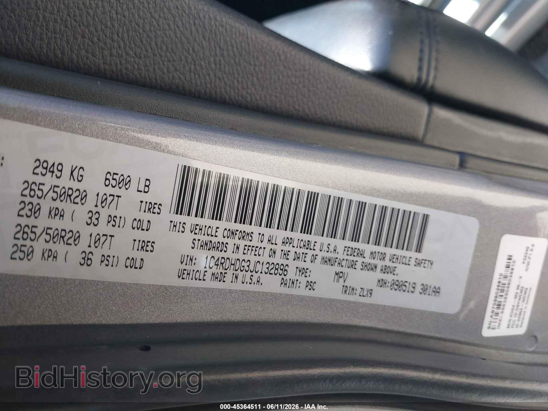 2018 DODGE DURANGO - VIN: 1C4RDHDG3JC132896 - Photo 9