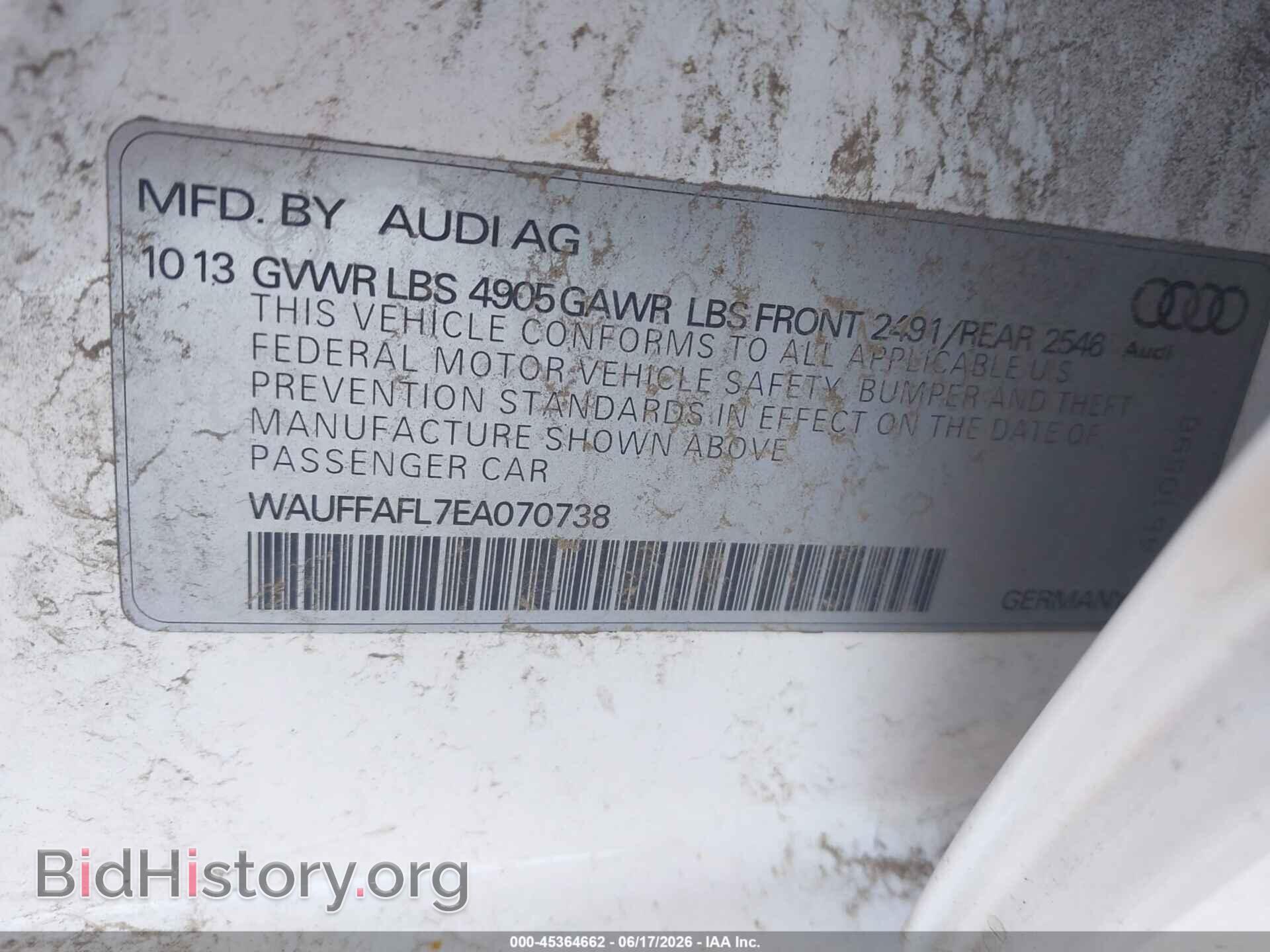 2014 AUDI A4 - VIN: WAUFFAFL7EA070738 - Photo 9