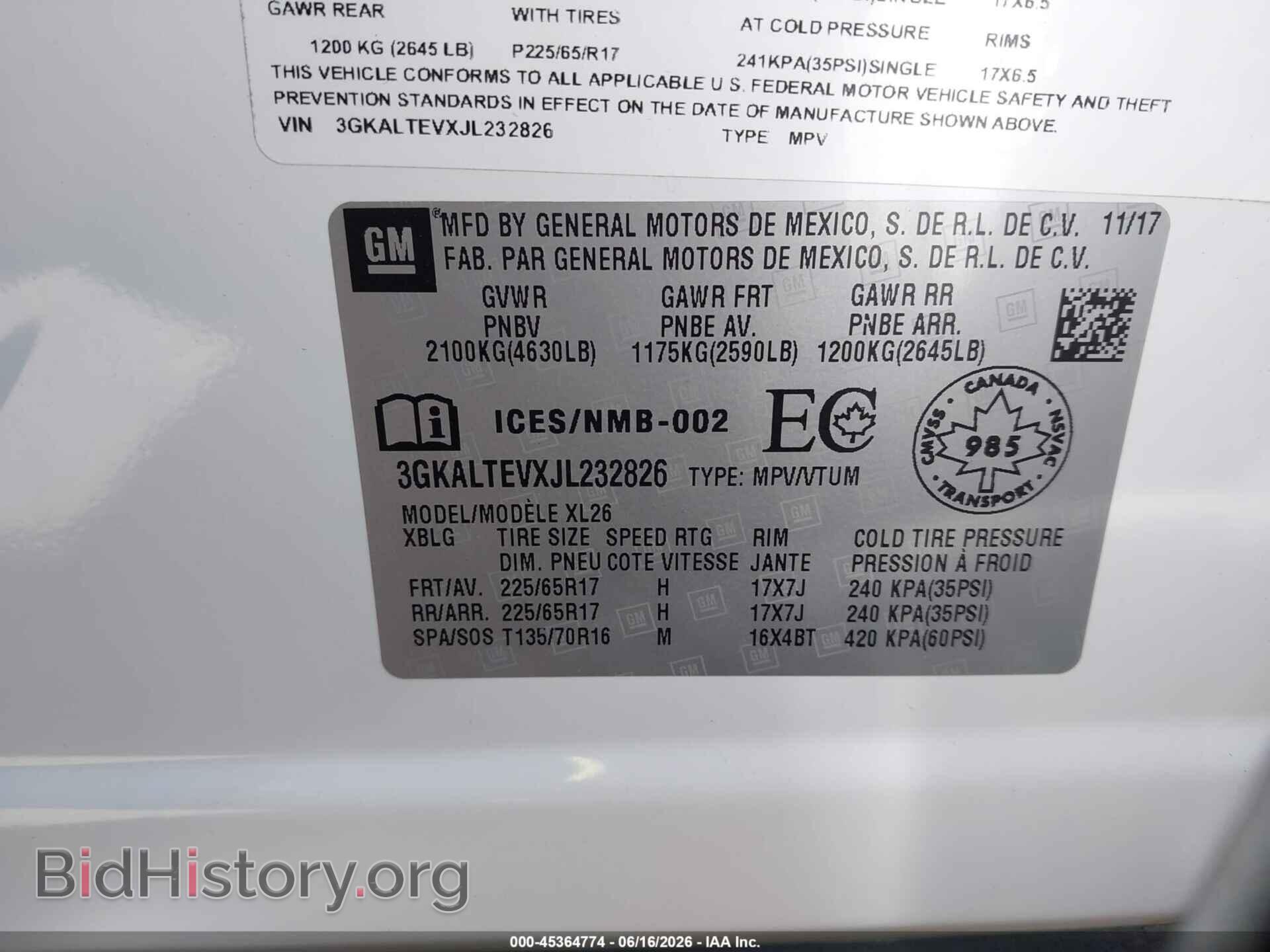 2018 GMC TERRAIN - VIN: 3GKALTEVXJL232826 - Фото 9