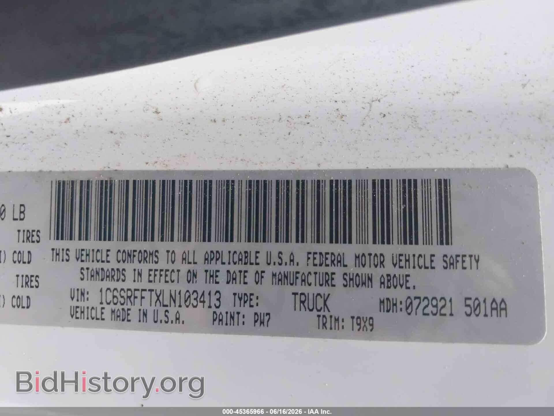 2020 RAM 1500 - VIN: 1C6SRFFTXLN103413 - Фото 9