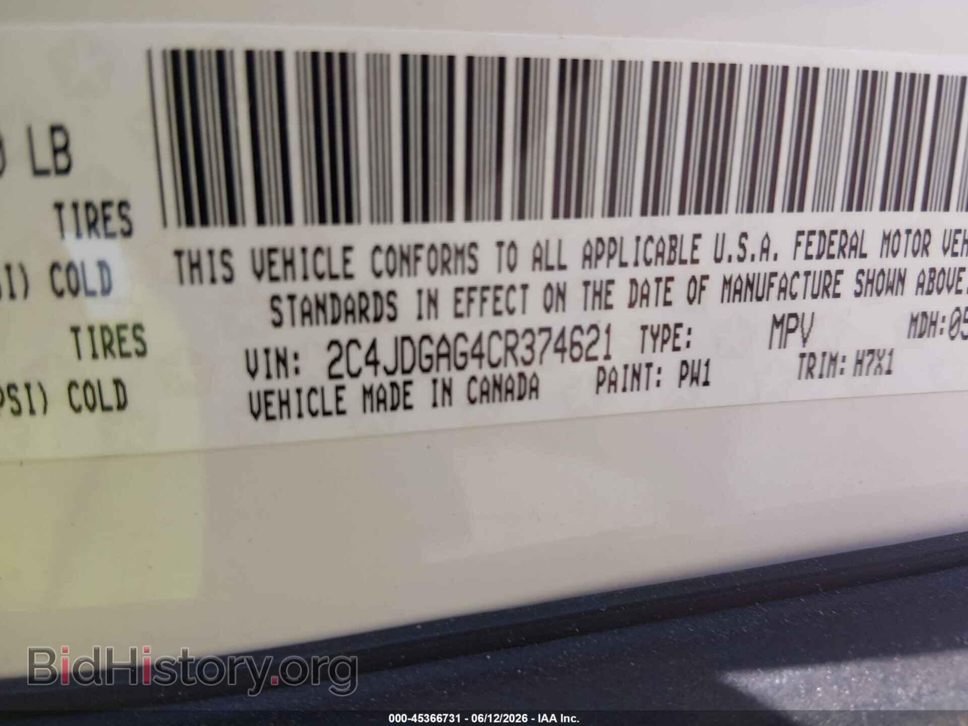 2012 RAM CARGO - VIN: 2C4JDGAG4CR374621 - Photo 9