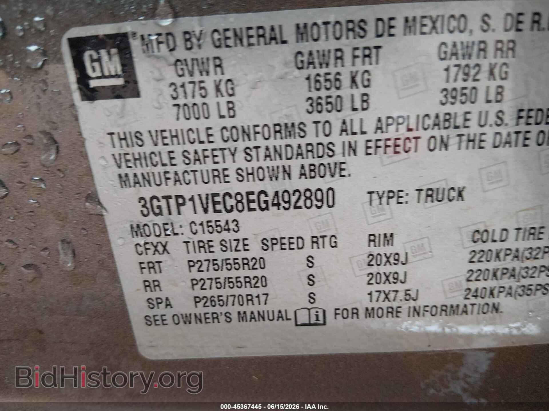 2014 GMC SIERRA 1500 - VIN: 3GTP1VEC8EG492890 - Photo 9