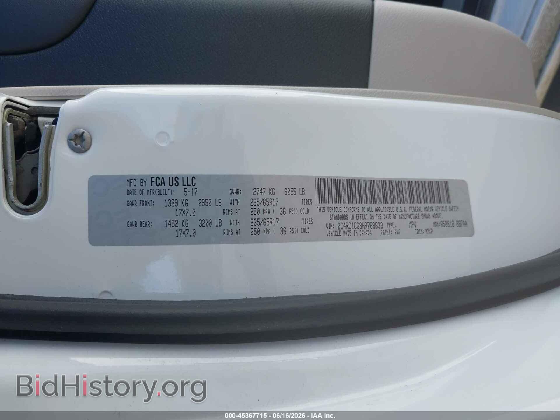 2017 CHRYSLER PACIFICA - VIN: 2C4RC1CG8HR788833 - Photo 9