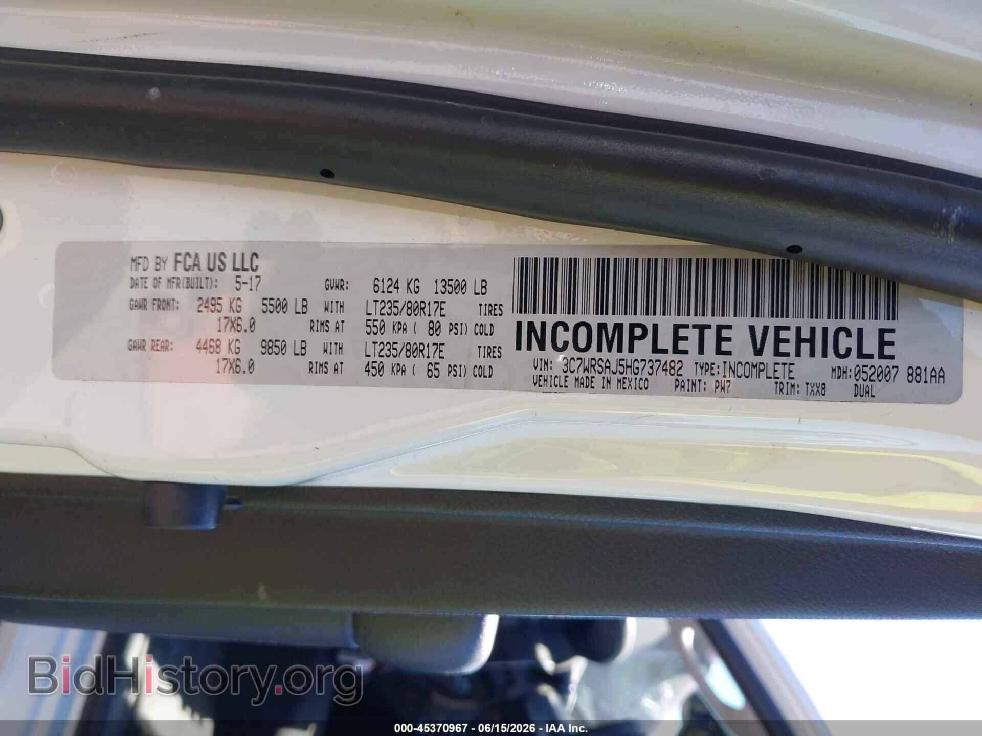 2017 RAM 3500 CHASSIS - VIN: 3C7WRSAJ5HG737482 - Фото 9