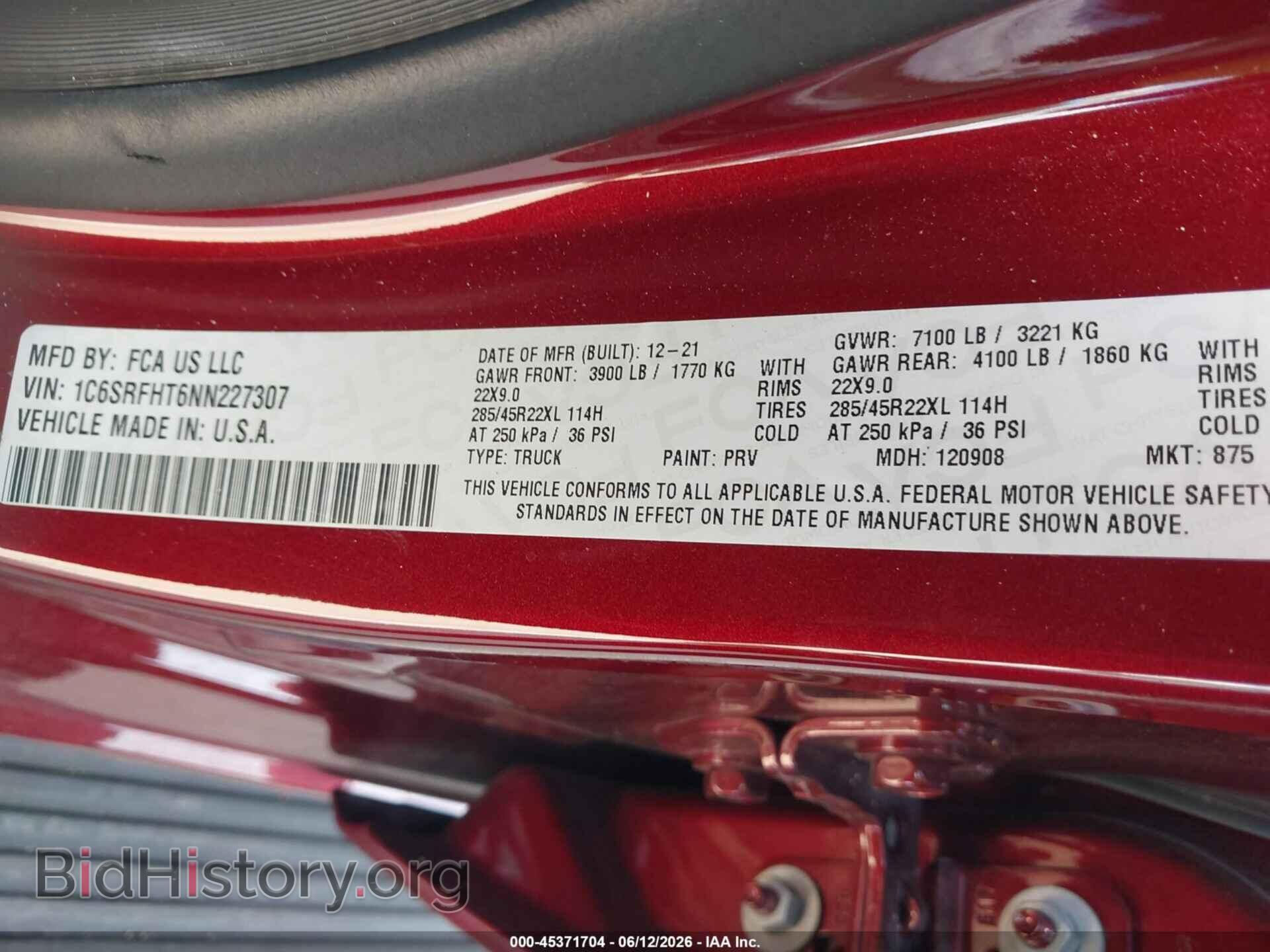 2022 RAM 1500 - VIN: 1C6SRFHT6NN227307 - Фото 9