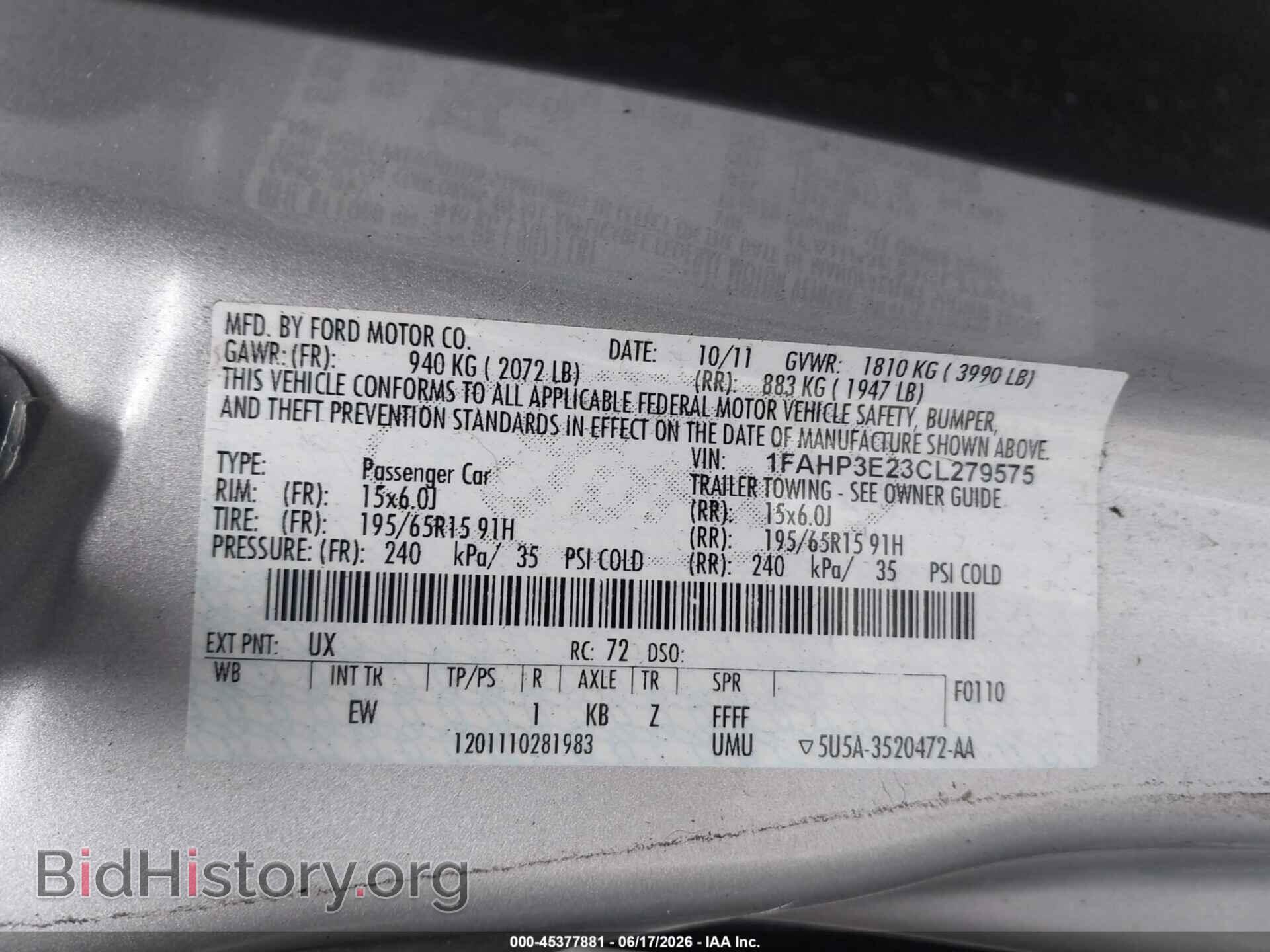 2012 FORD FOCUS - VIN: 1FAHP3E23CL279575 - Photo 9