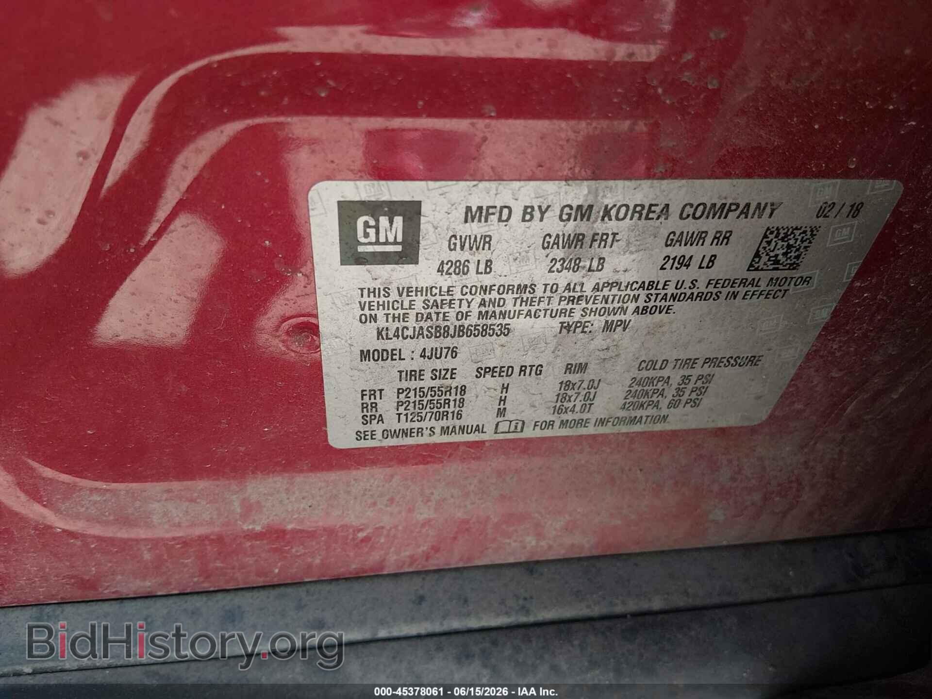 2018 BUICK ENCORE - VIN: KL4CJASB8JB658535 - Photo 9