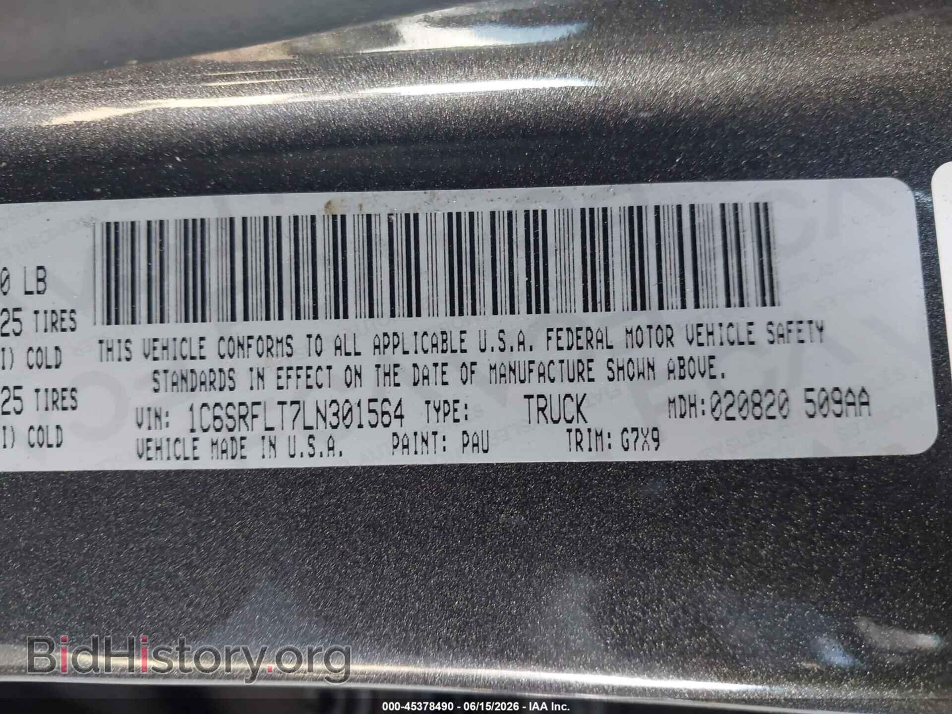2020 RAM 1500 - VIN: 1C6SRFLT7LN301564 - Photo 9