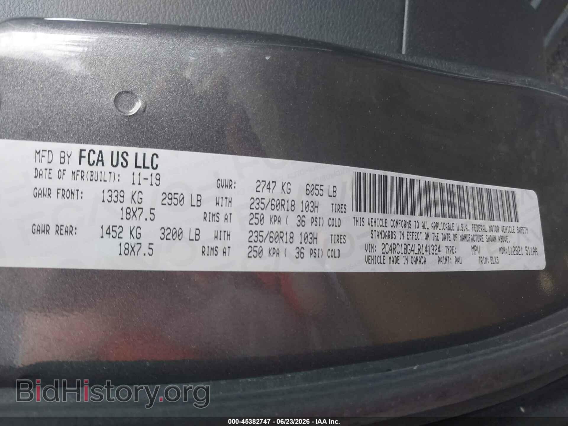 2020 CHRYSLER PACIFICA - VIN: 2C4RC1BG4LR141324 - Photo 9