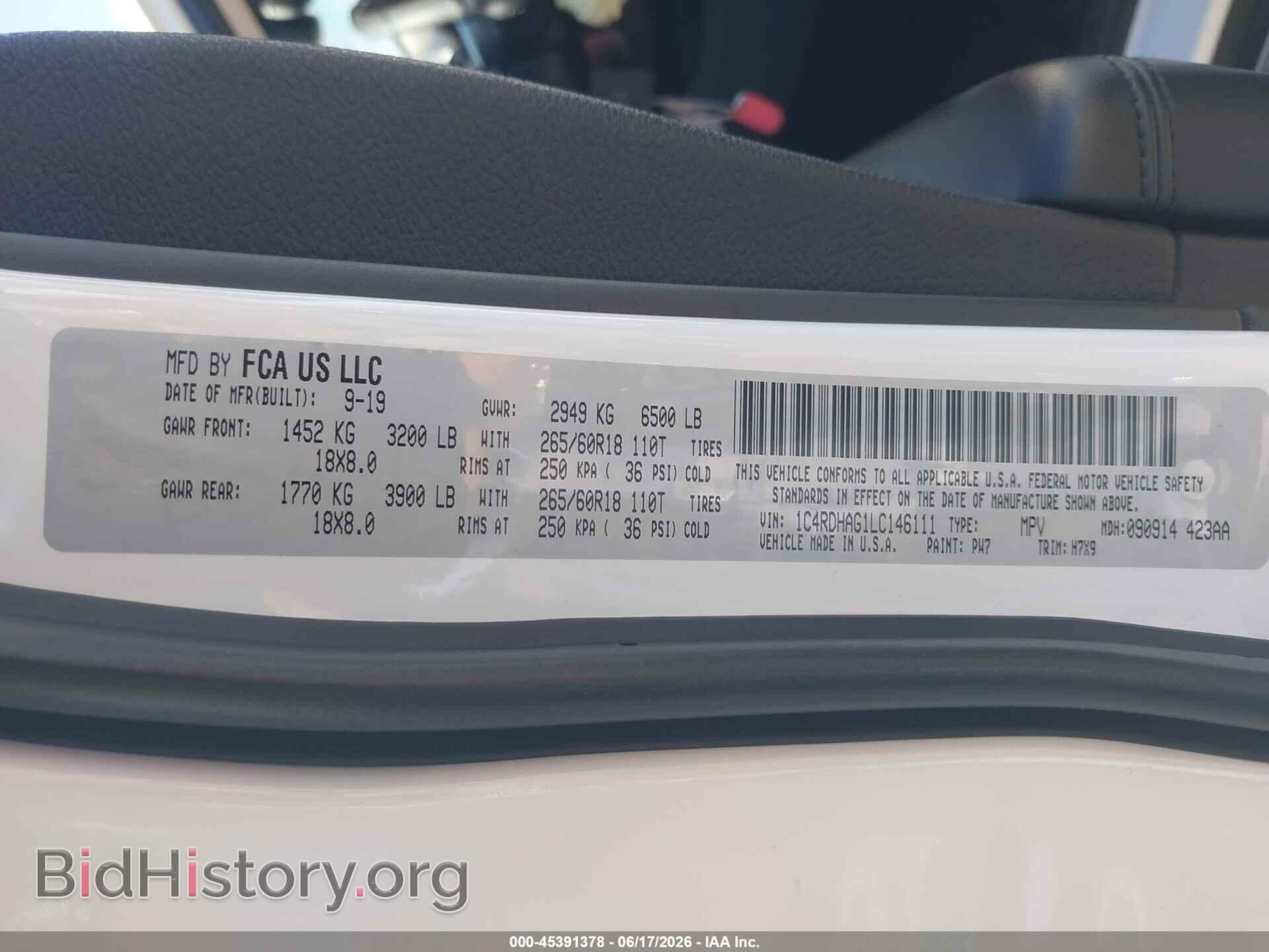 2020 DODGE DURANGO - VIN: 1C4RDHAG1LC146111 - Photo 9