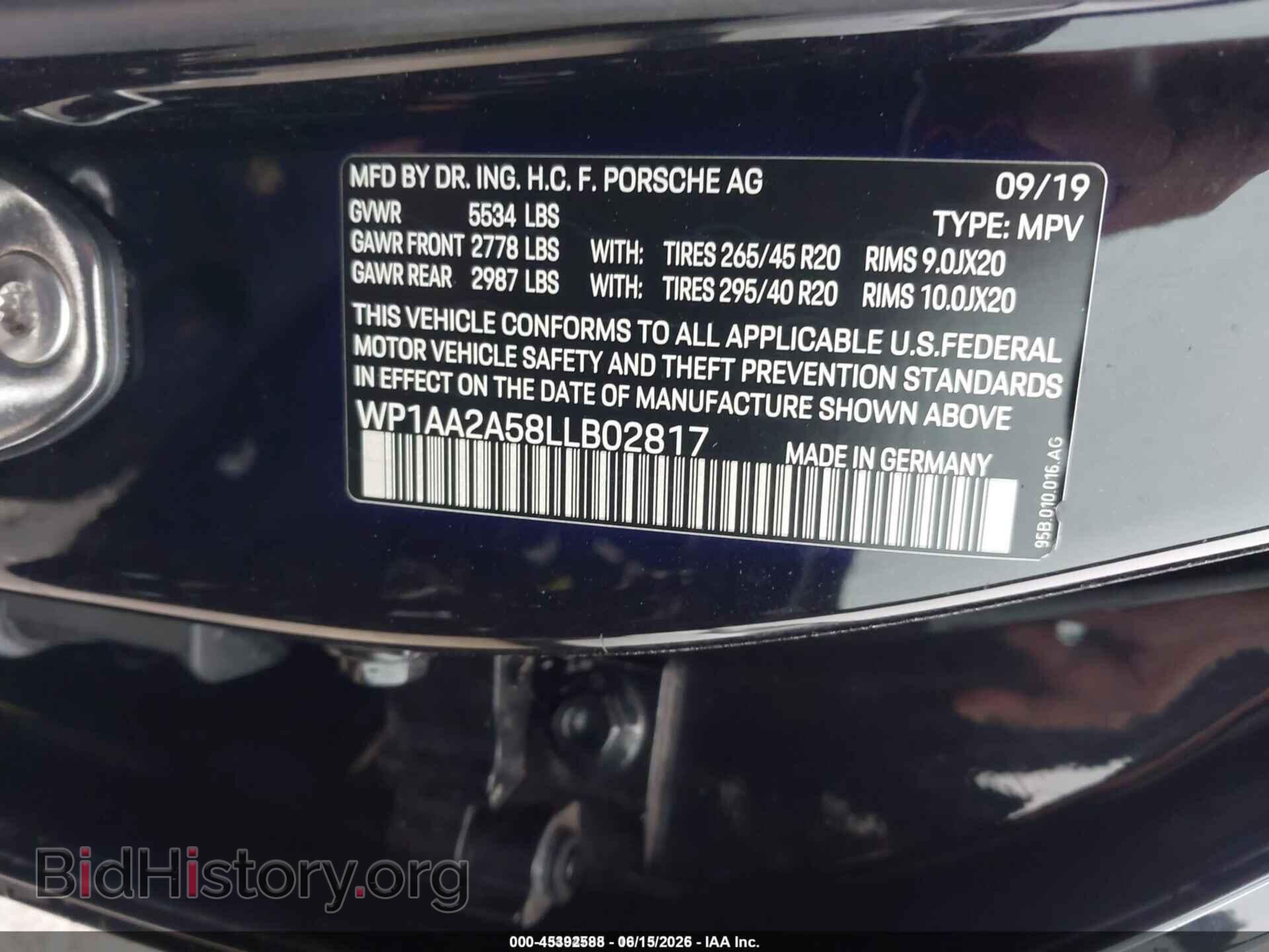 2020 PORSCHE MACAN - VIN: WP1AA2A58LLB02817 - Photo 9