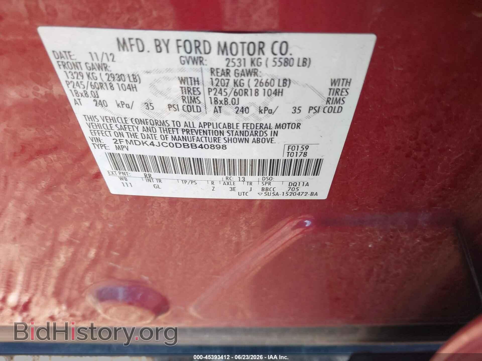 2013 FORD EDGE - VIN: 2FMDK4JC0DBB40898 - Photo 9