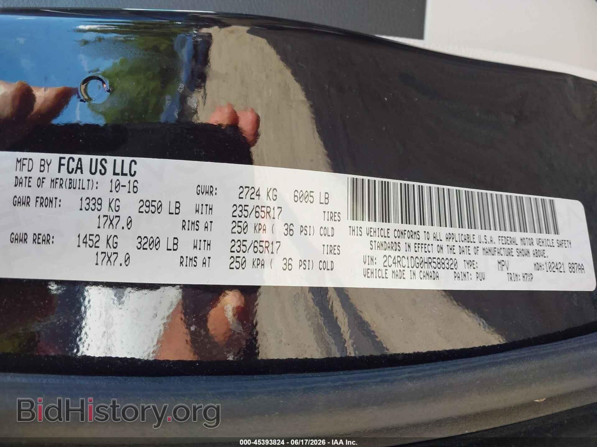 2017 CHRYSLER PACIFICA - VIN: 2C4RC1DG0HR588320 - Photo 9