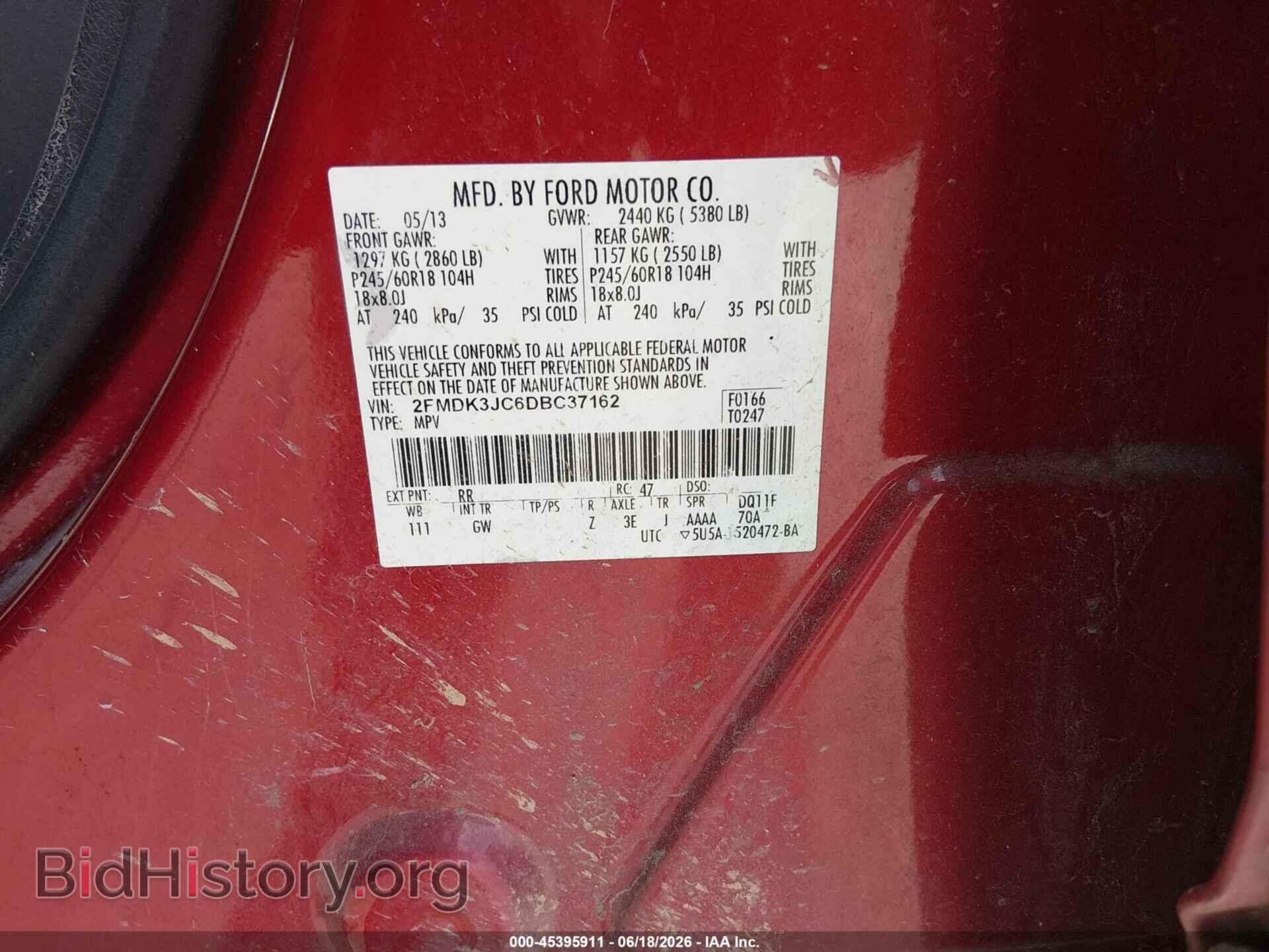 2013 FORD EDGE - VIN: 2FMDK3JC6DBC37162 - Photo 9