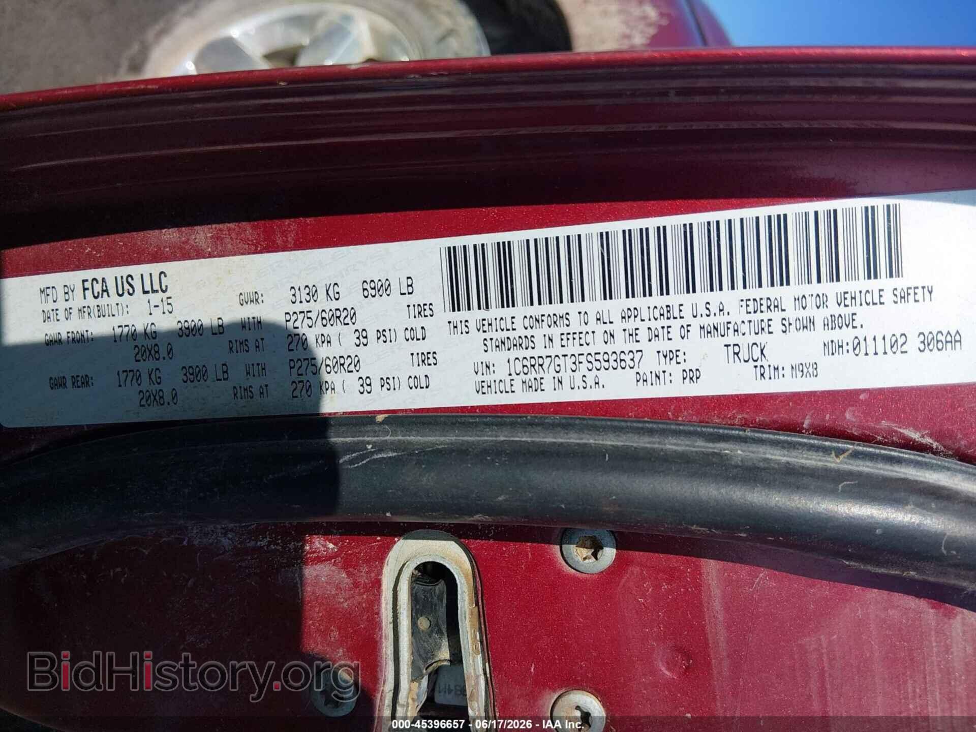 2015 RAM 1500 - VIN: 1C6RR7GT3FS593637 - Фото 8