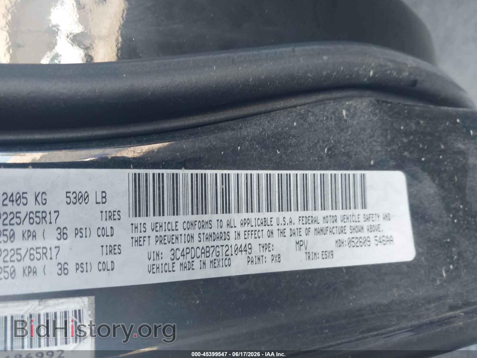 2016 DODGE JOURNEY - VIN: 3C4PDCAB7GT210449 - Фото 9