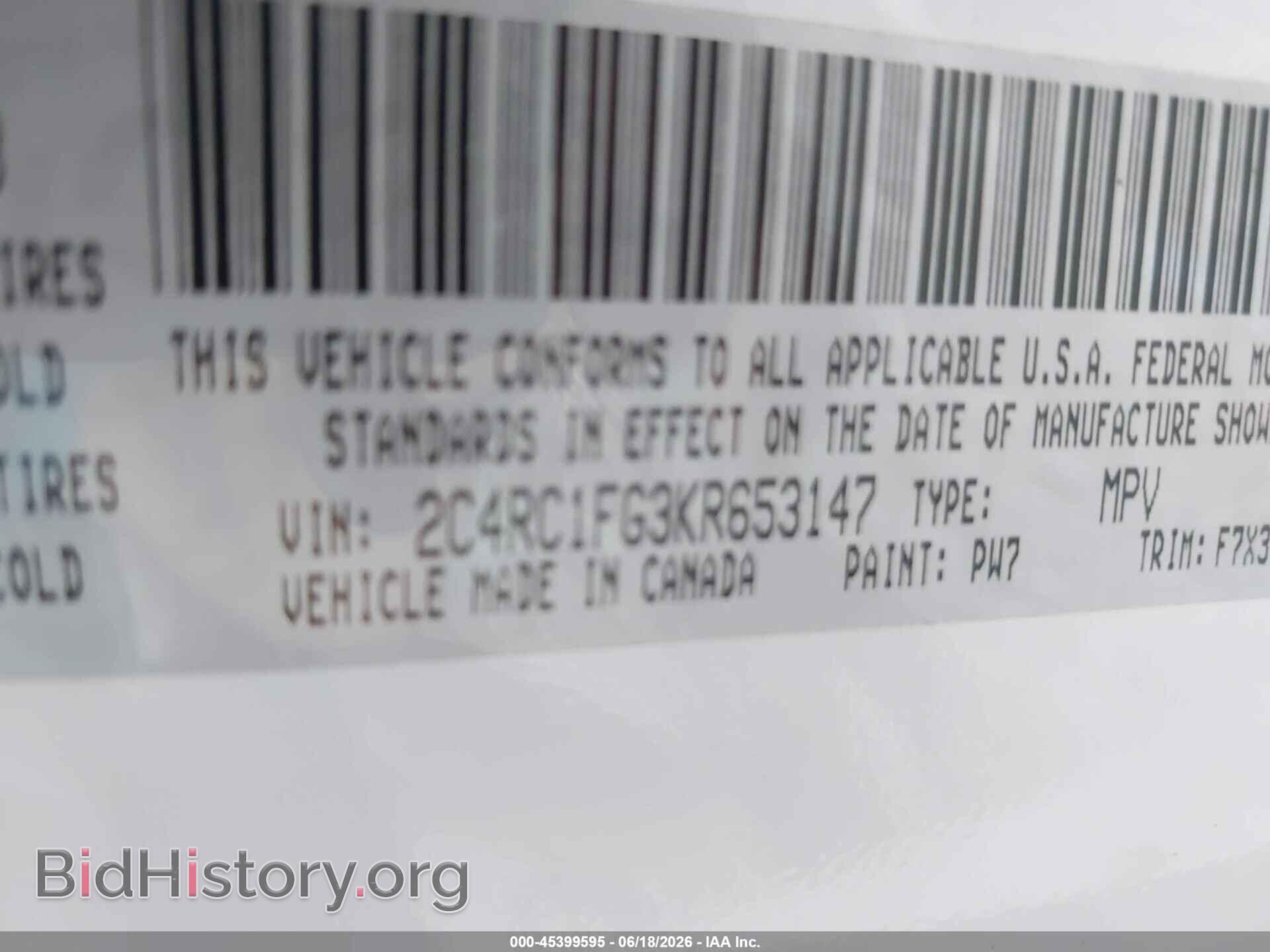 2019 CHRYSLER PACIFICA - VIN: 2C4RC1FG3KR653147 - Photo 9
