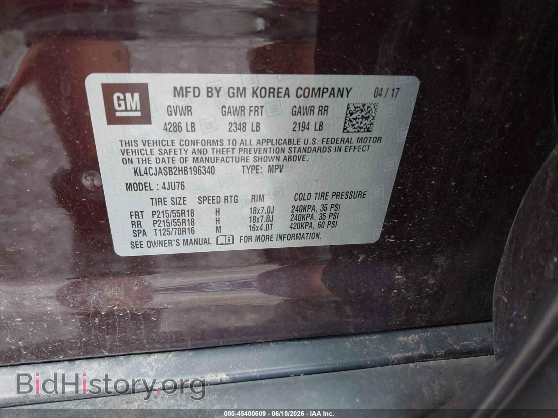 2017 BUICK ENCORE - VIN: KL4CJASB2HB196340 - Photo 9