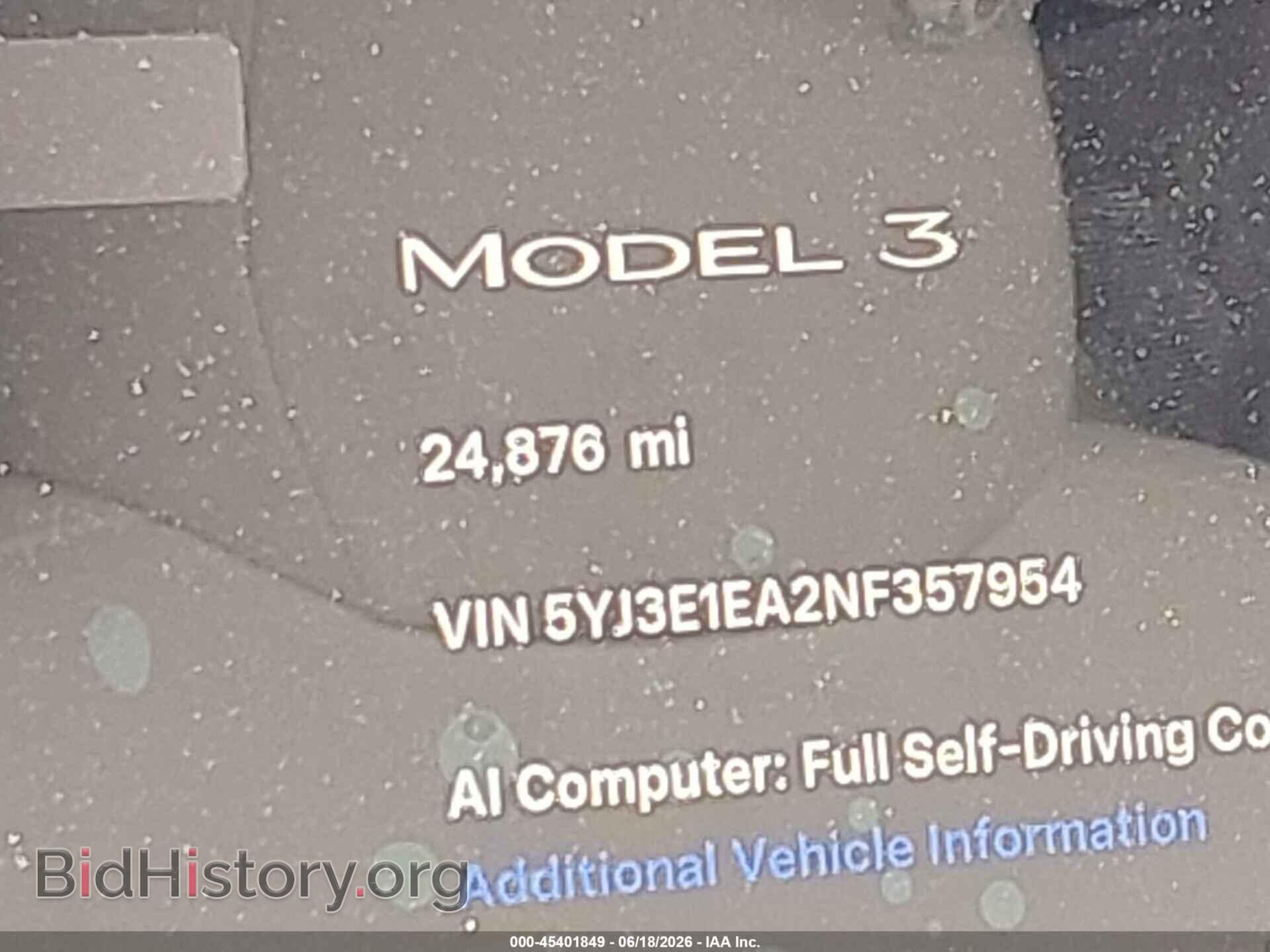 2022 TESLA MODEL 3 - VIN: 5YJ3E1EA2NF357954 - Фото 16