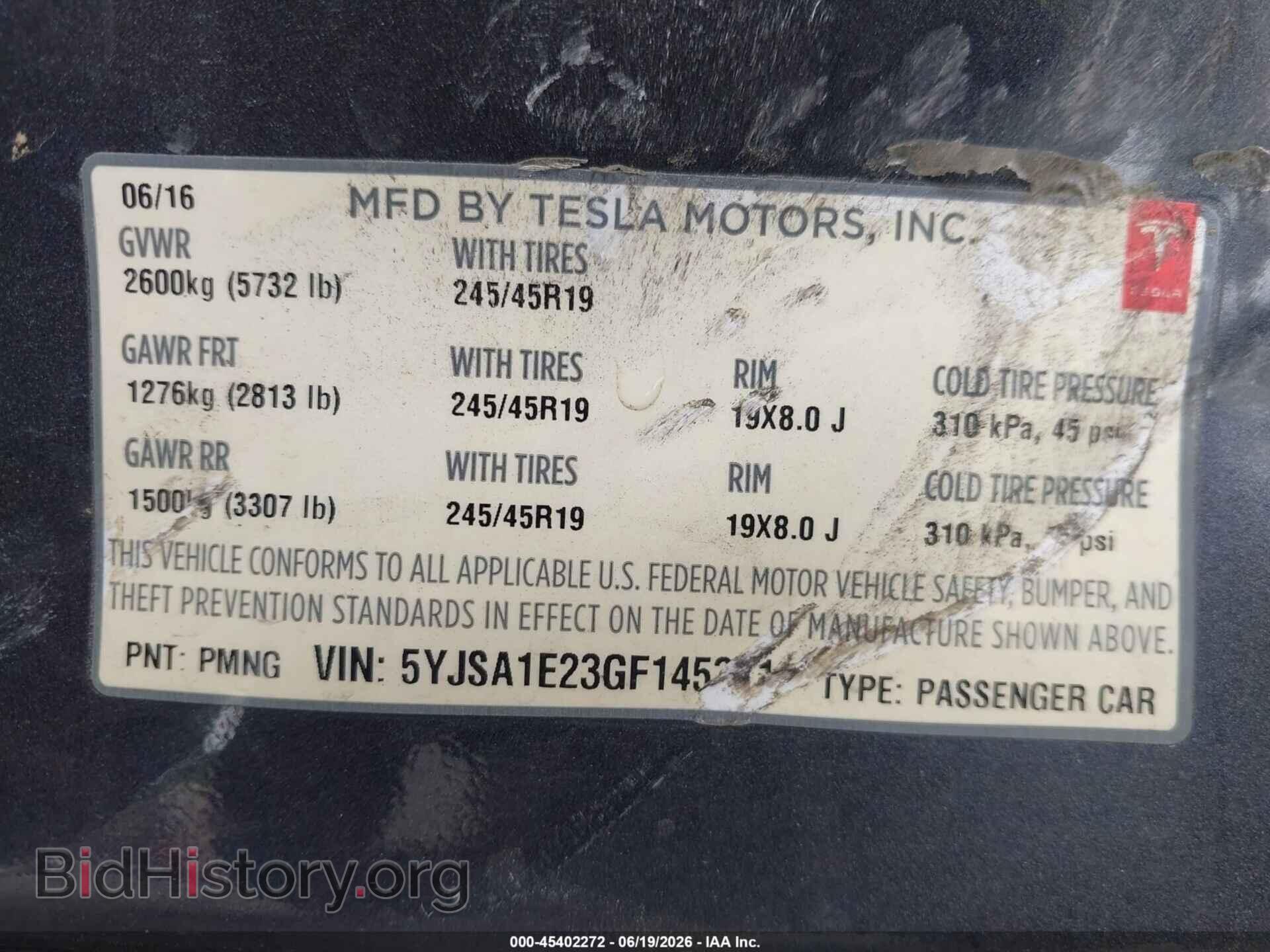 2016 TESLA MODEL S - VIN: 5YJSA1E23GF145311 - Фото 9