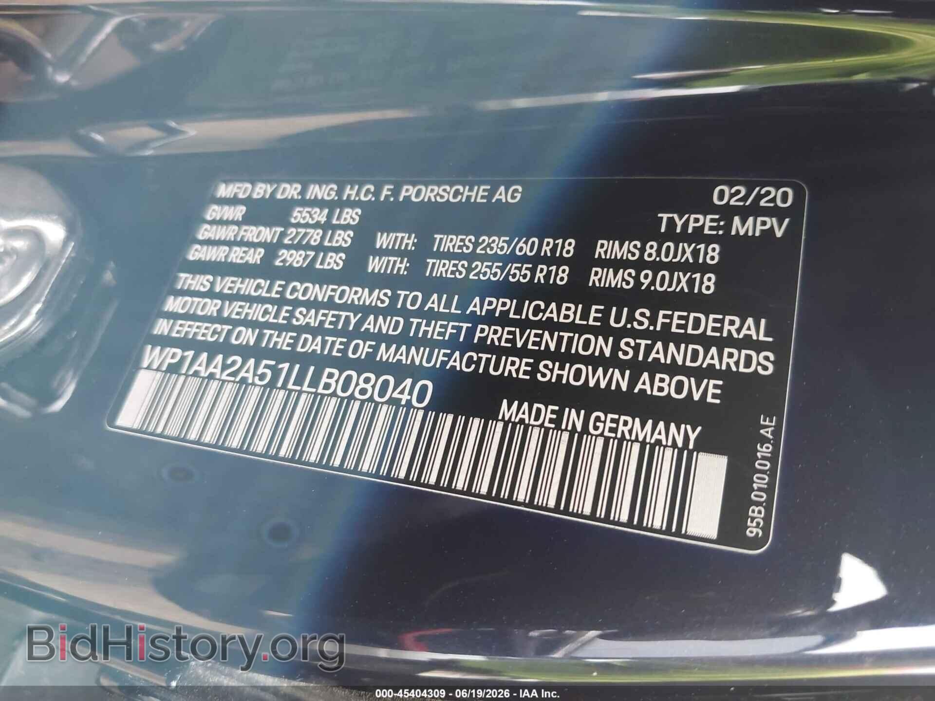 2020 PORSCHE MACAN - VIN: WP1AA2A51LLB08040 - Photo 9