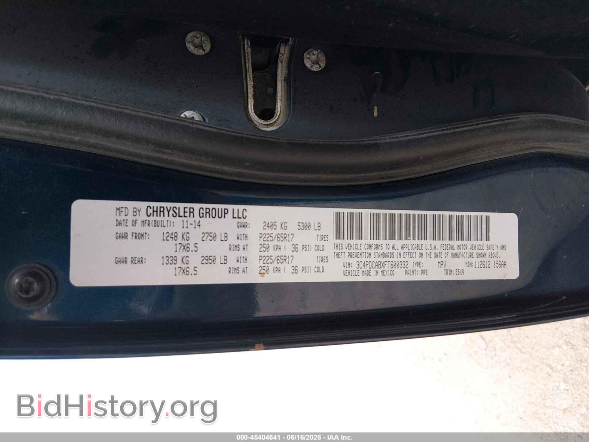 2015 DODGE JOURNEY - VIN: 3C4PDCABXFT600332 - Фото 9