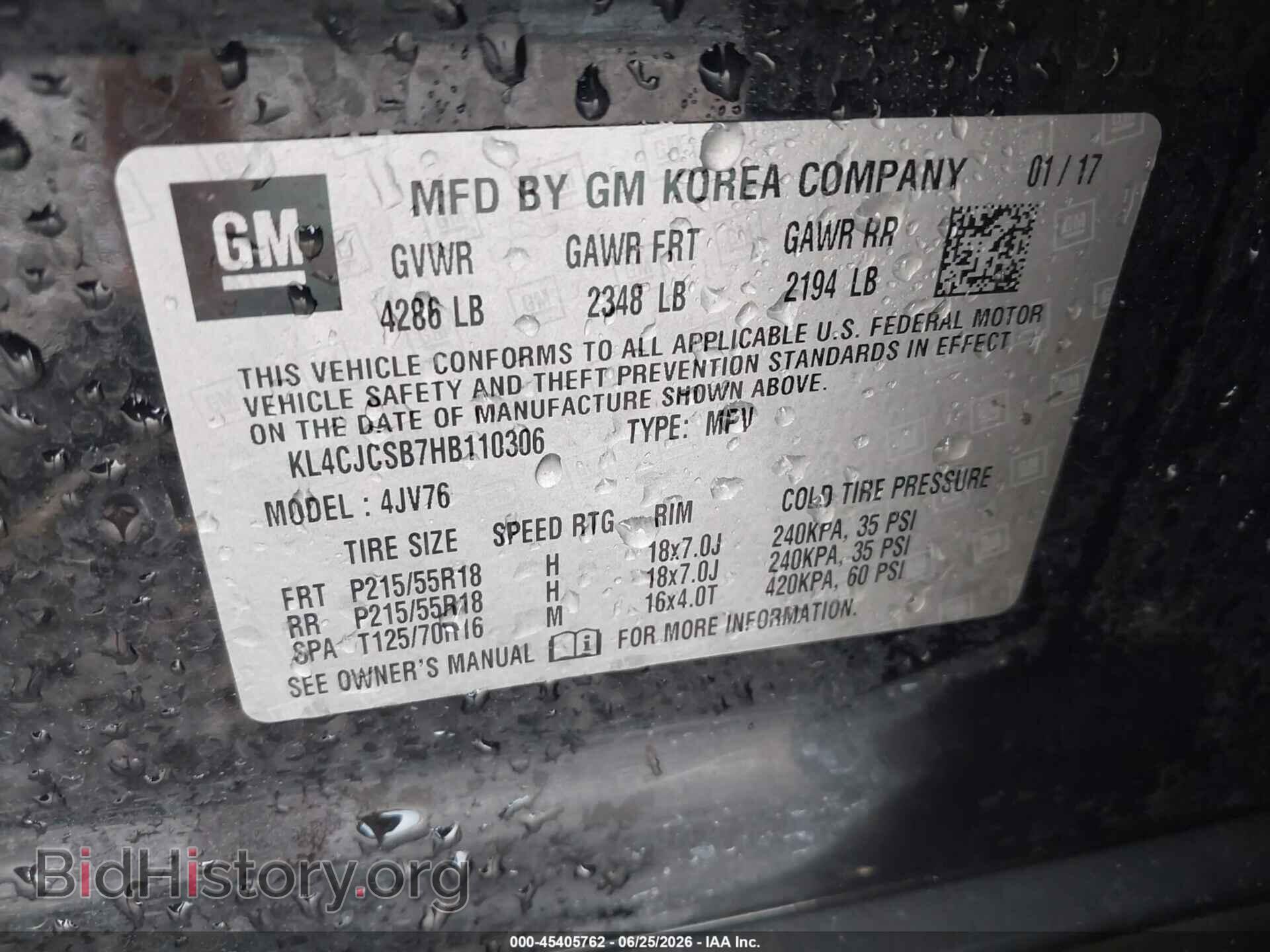 2017 BUICK ENCORE - VIN: KL4CJCSB7HB110306 - Photo 9