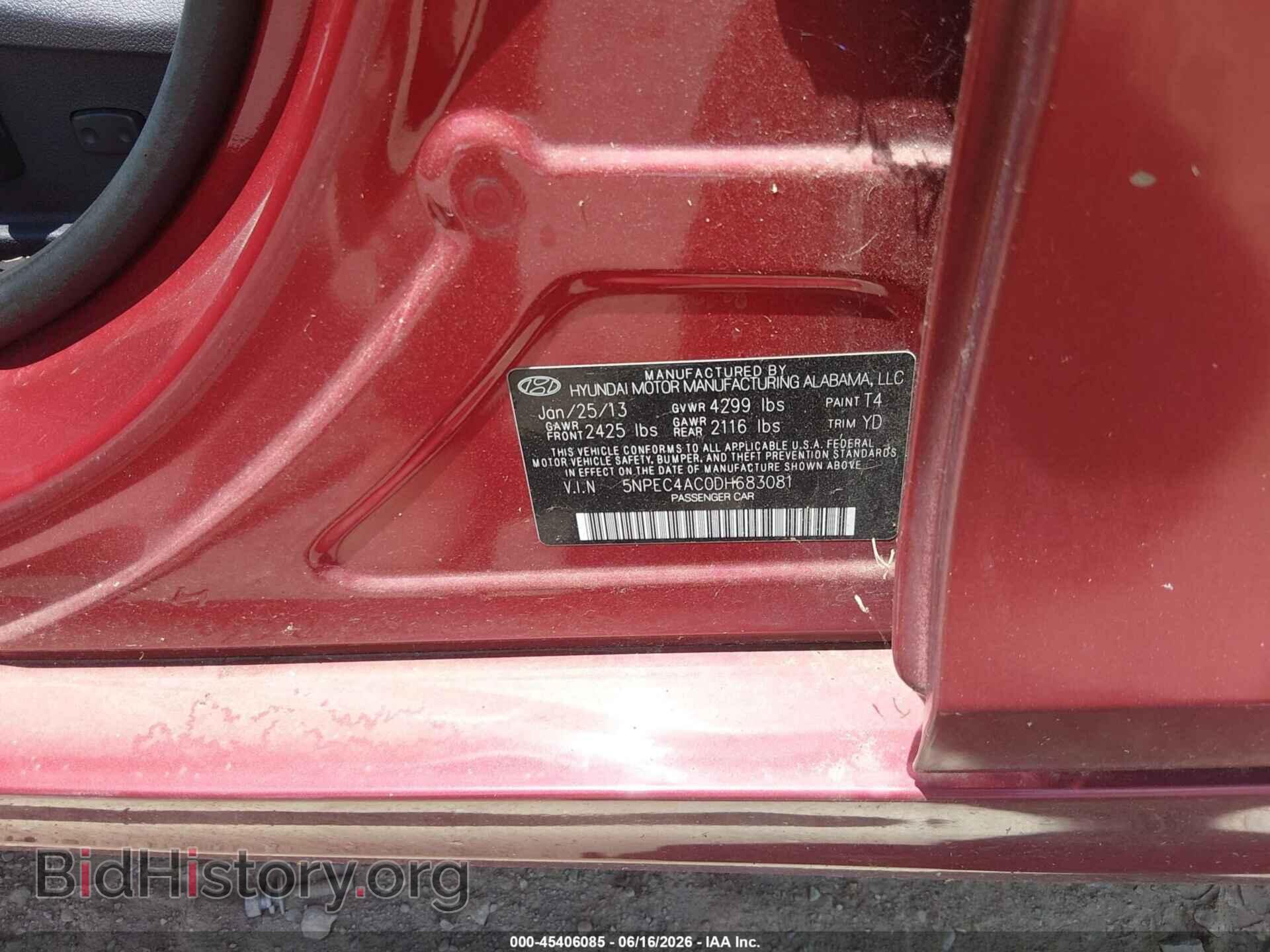 2013 HYUNDAI SONATA - VIN: 5NPEC4AC0DH683081 - Photo 9