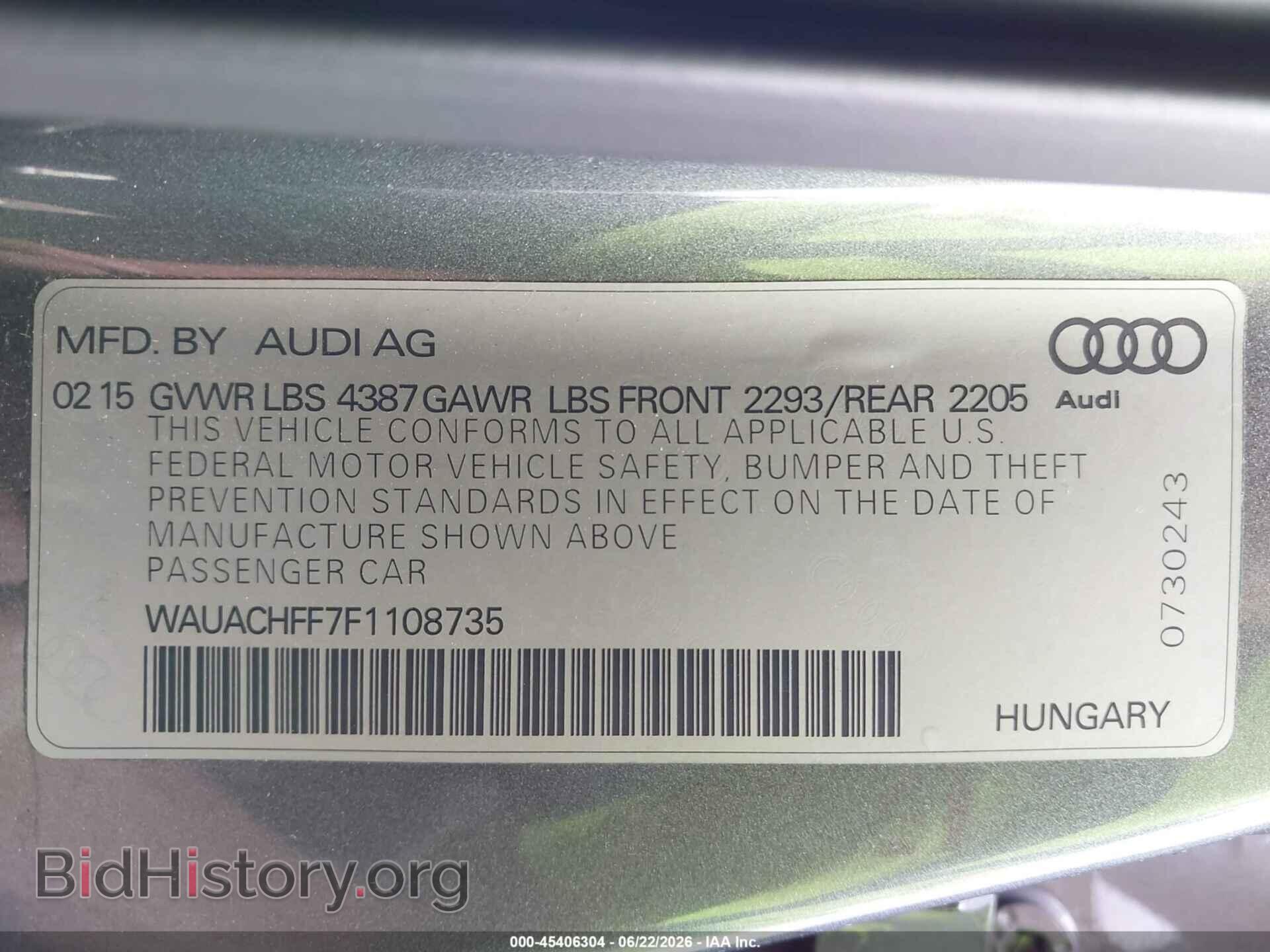 2015 AUDI A3 - VIN: WAUACHFF7F1108735 - Фото 9