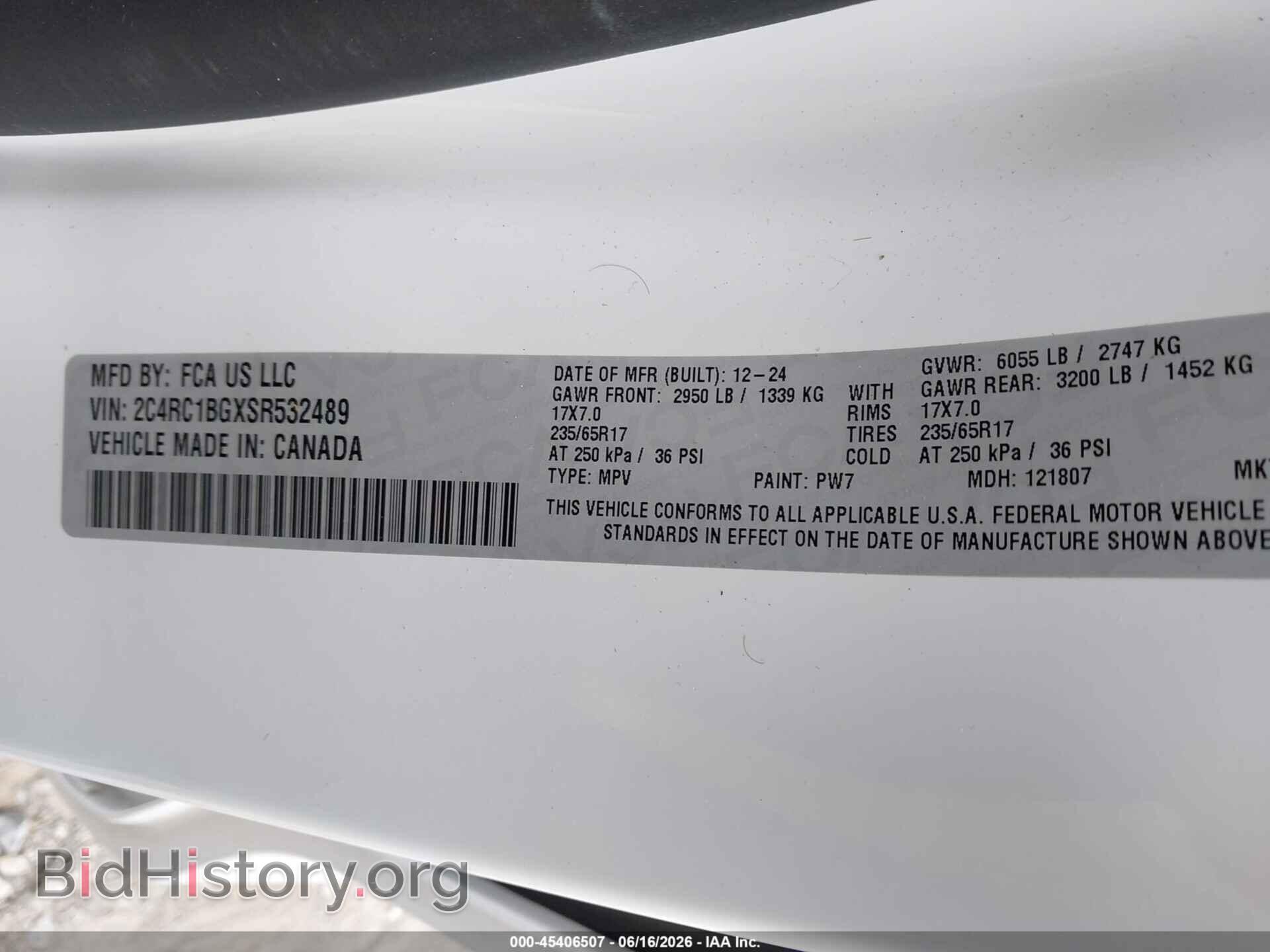 2025 CHRYSLER PACIFICA - VIN: 2C4RC1BGXSR532489 - Photo 9