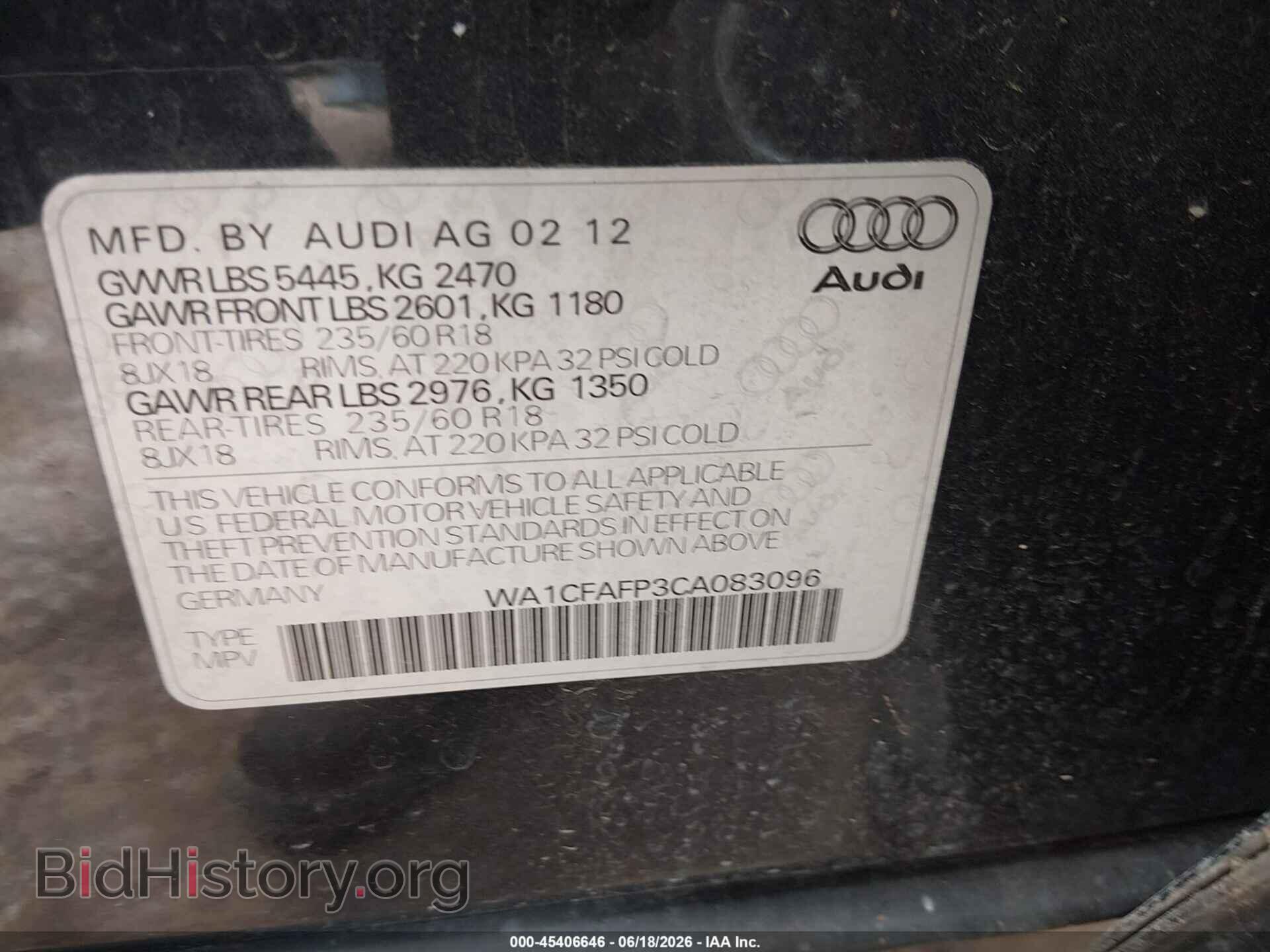 2012 AUDI Q5 - VIN: WA1CFAFP3CA083096 - Photo 9