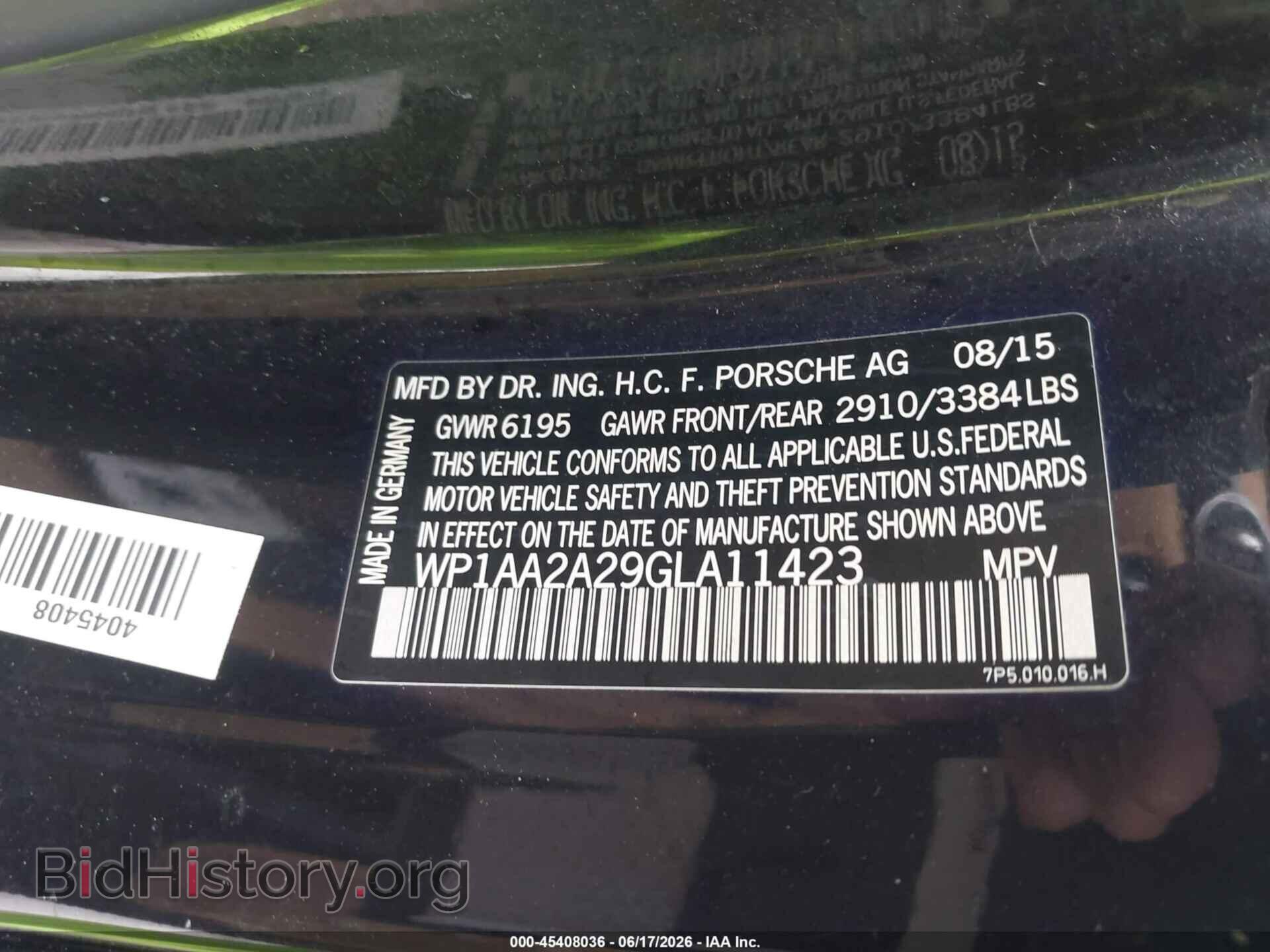 2016 PORSCHE CAYENNE - VIN: WP1AA2A29GLA11423 - Photo 9