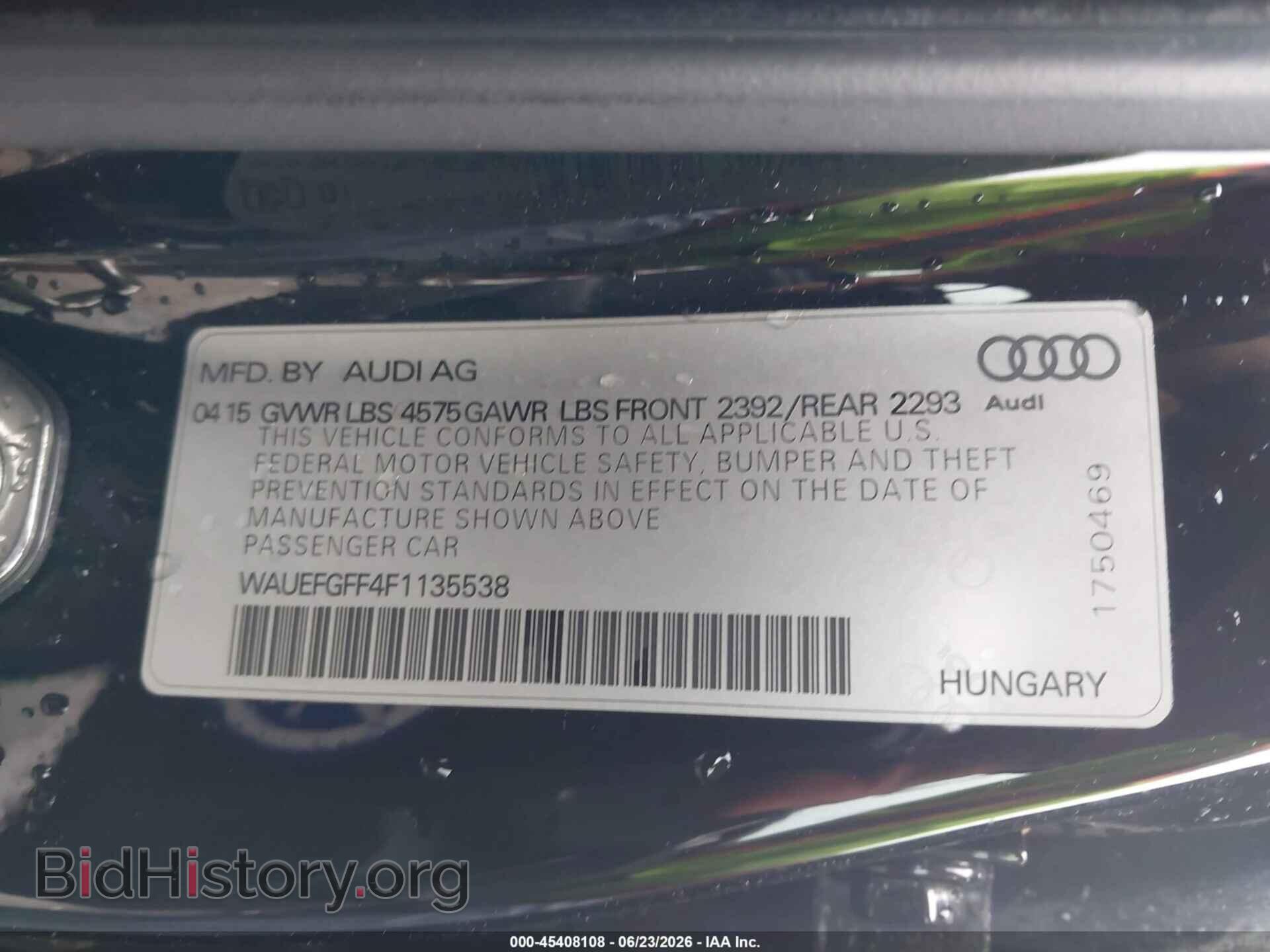2015 AUDI A3 - VIN: WAUEFGFF4F1135538 - Фото 9