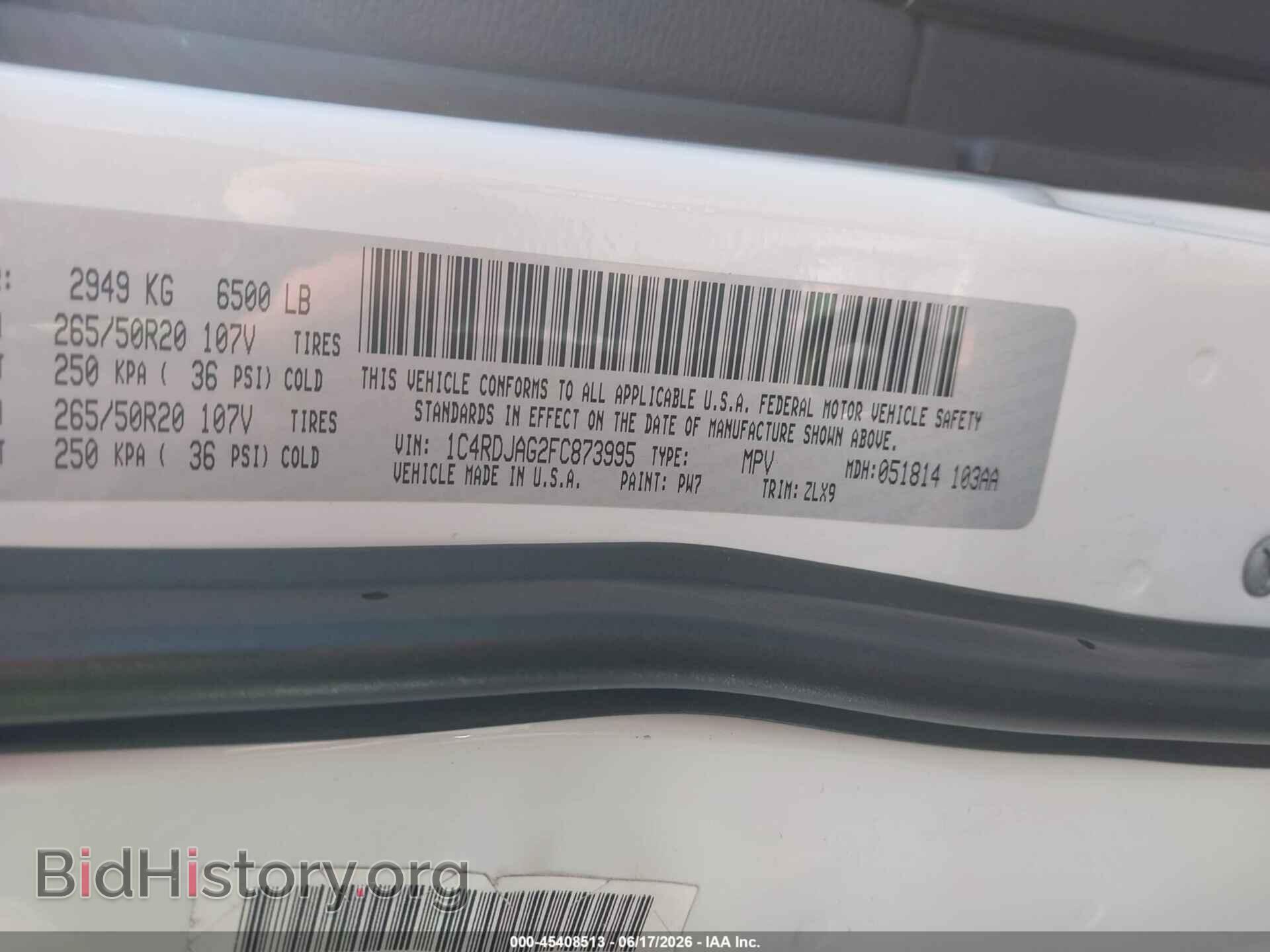 2015 DODGE DURANGO - VIN: 1C4RDJAG2FC873995 - Photo 9