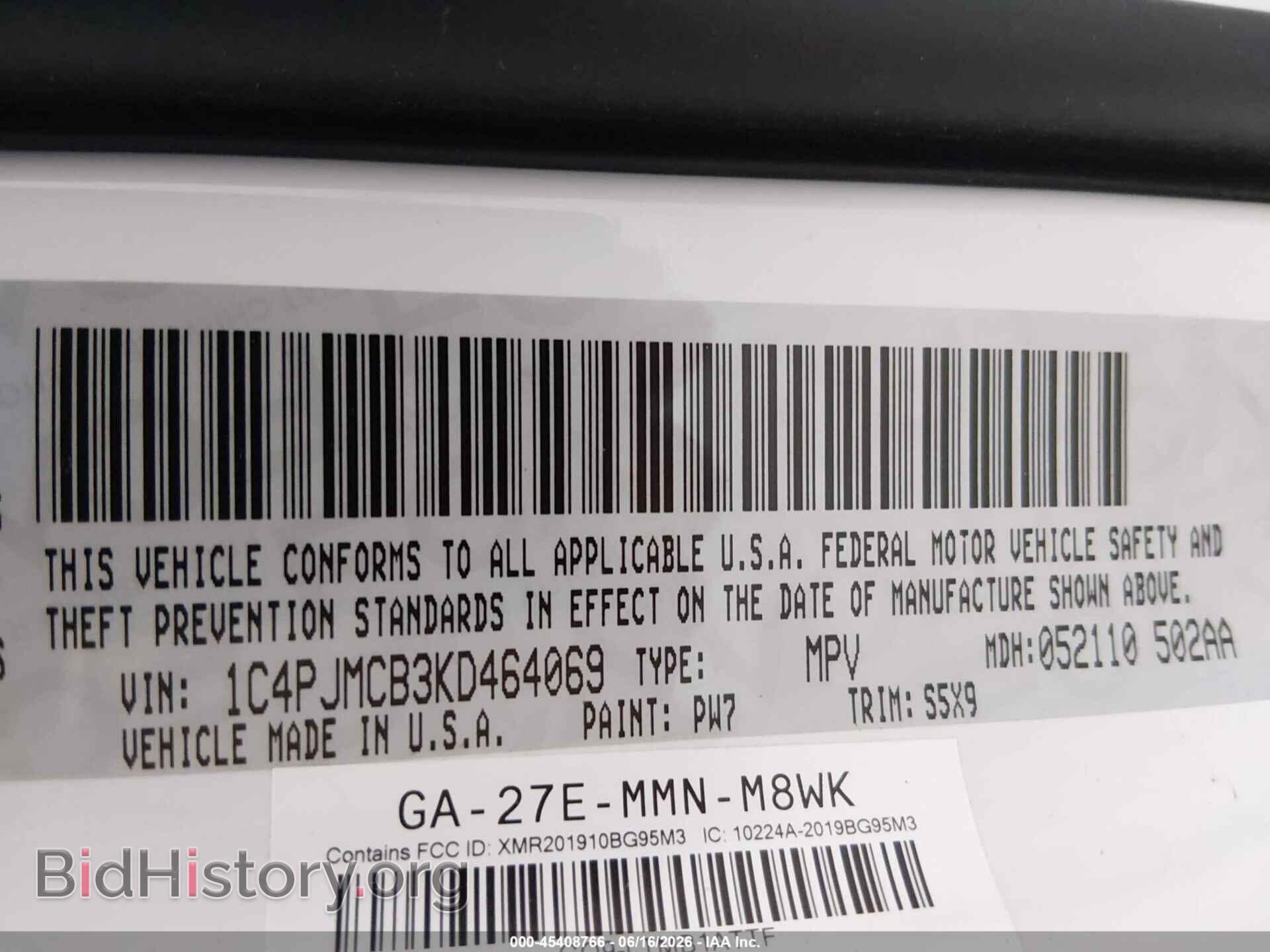 2019 JEEP CHEROKEE - VIN: 1C4PJMCB3KD464069 - Фото 9