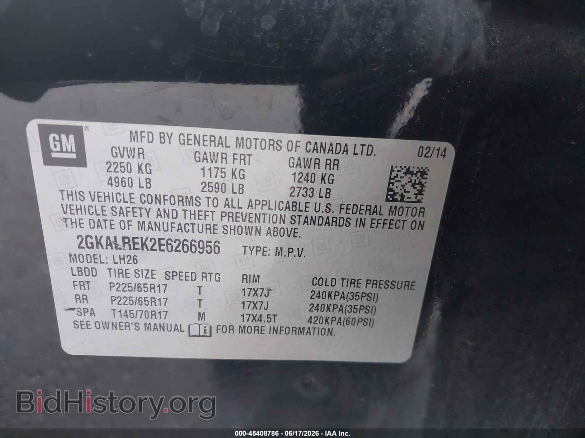 2014 GMC TERRAIN - VIN: 2GKALREK2E6266956 - Photo 9