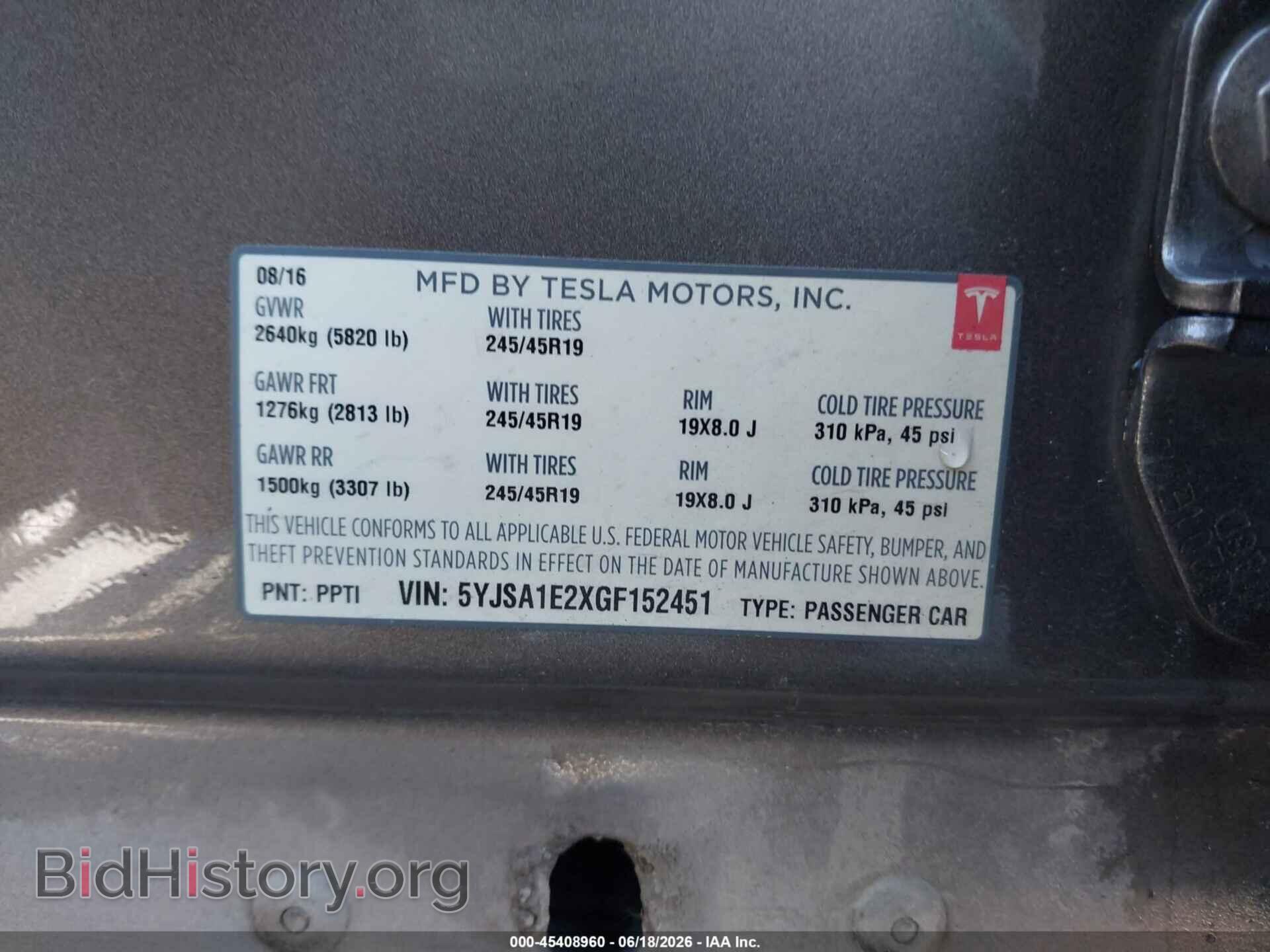 2016 TESLA MODEL S - VIN: 5YJSA1E2XGF152451 - Photo 9
