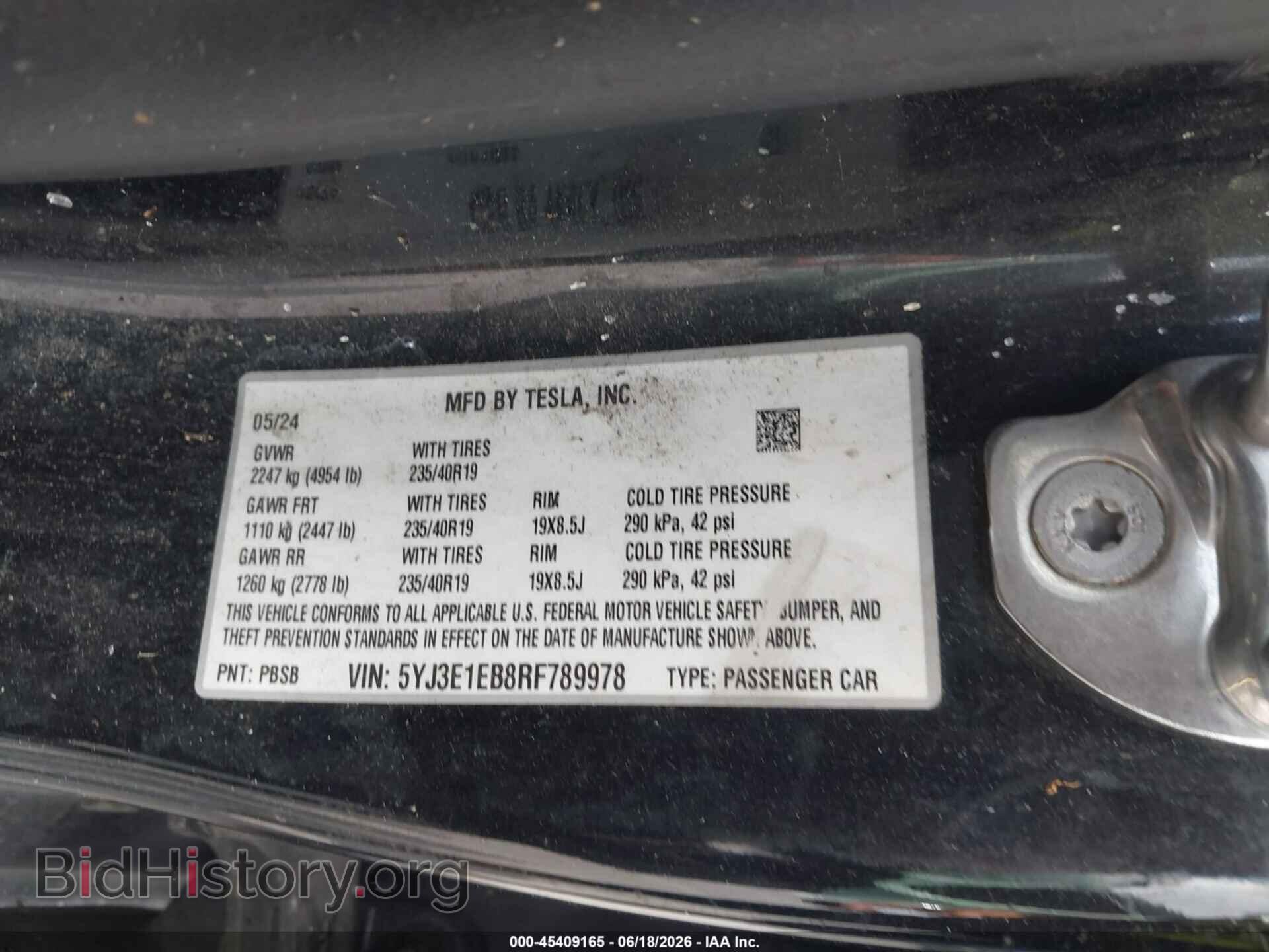 2024 TESLA MODEL 3 - VIN: 5YJ3E1EB8RF789978 - Фото 9